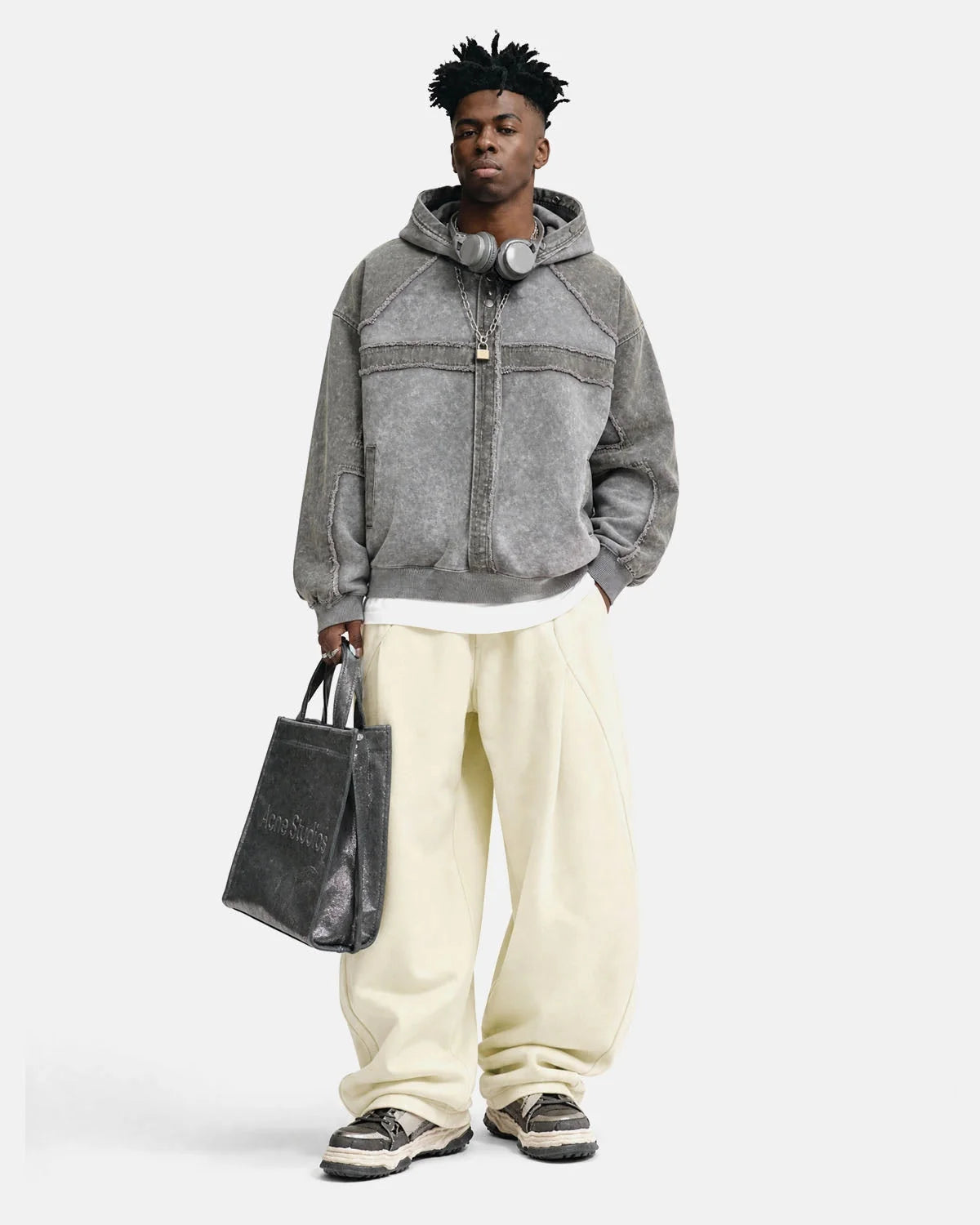 Omygoods Deconstructed Washed Boxy Hoodie