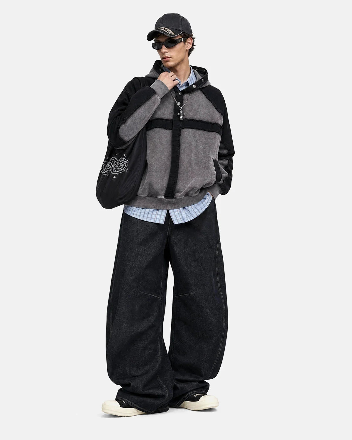 Omygoods Deconstructed Washed Boxy Hoodie