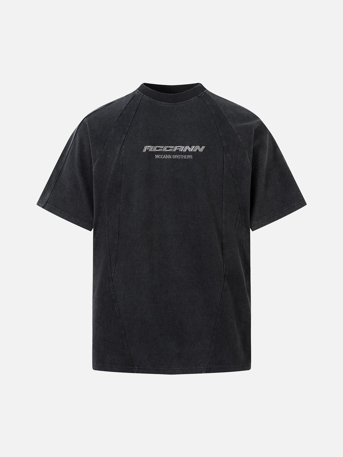 Omygoods Deconstruction Split Embroidered T-Shirt