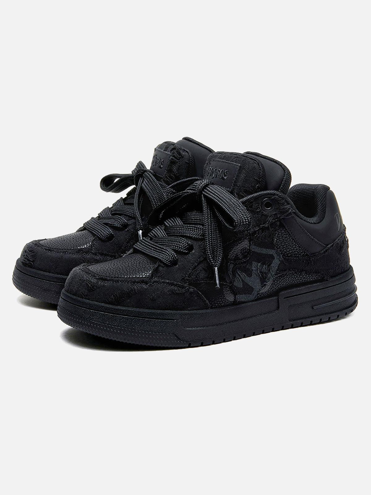 Omygoods Rubber Sole Black Knight Destruction Skate Shoes