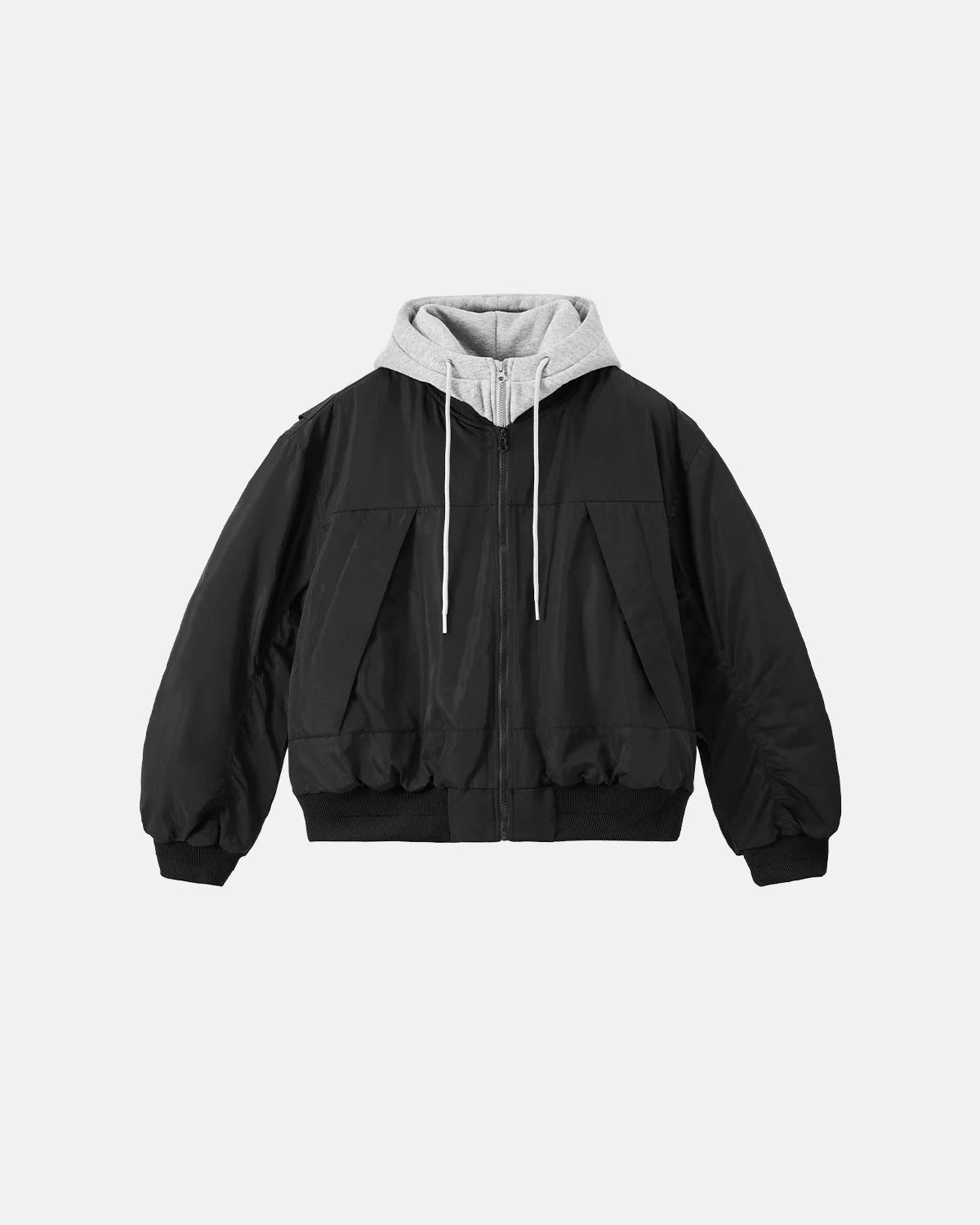 Omygoods Detachable Layered Camo Bomber Jacket