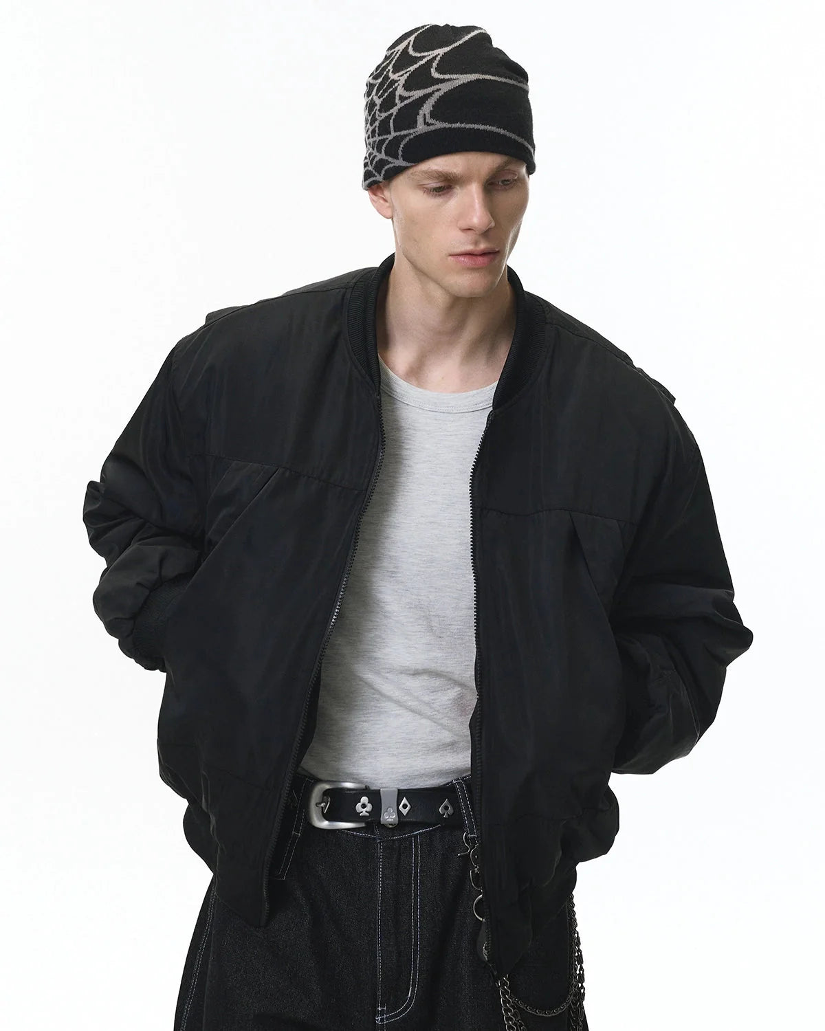 Omygoods Detachable Layered Camo Bomber Jacket