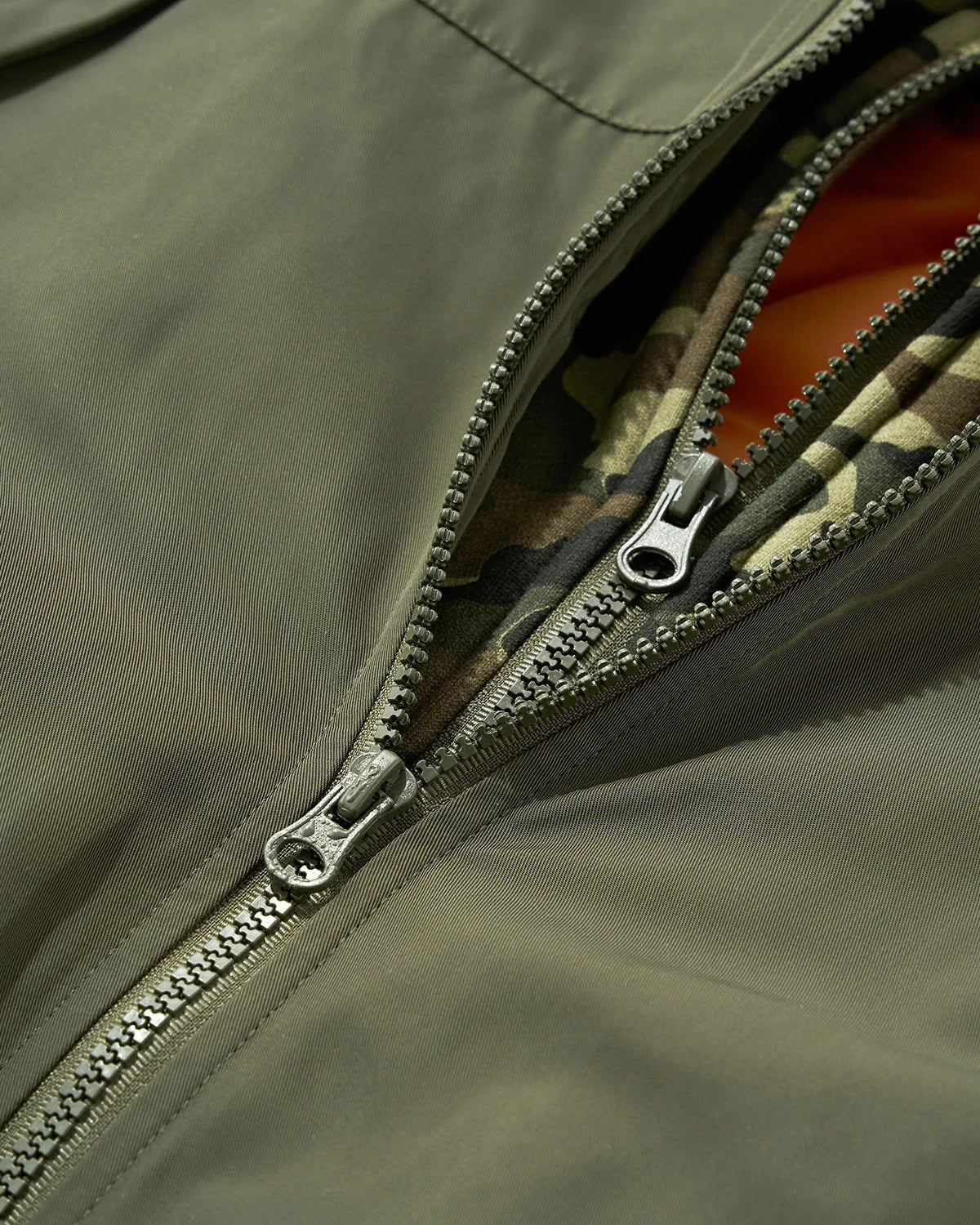 Omygoods Detachable Layered Camo Bomber Jacket
