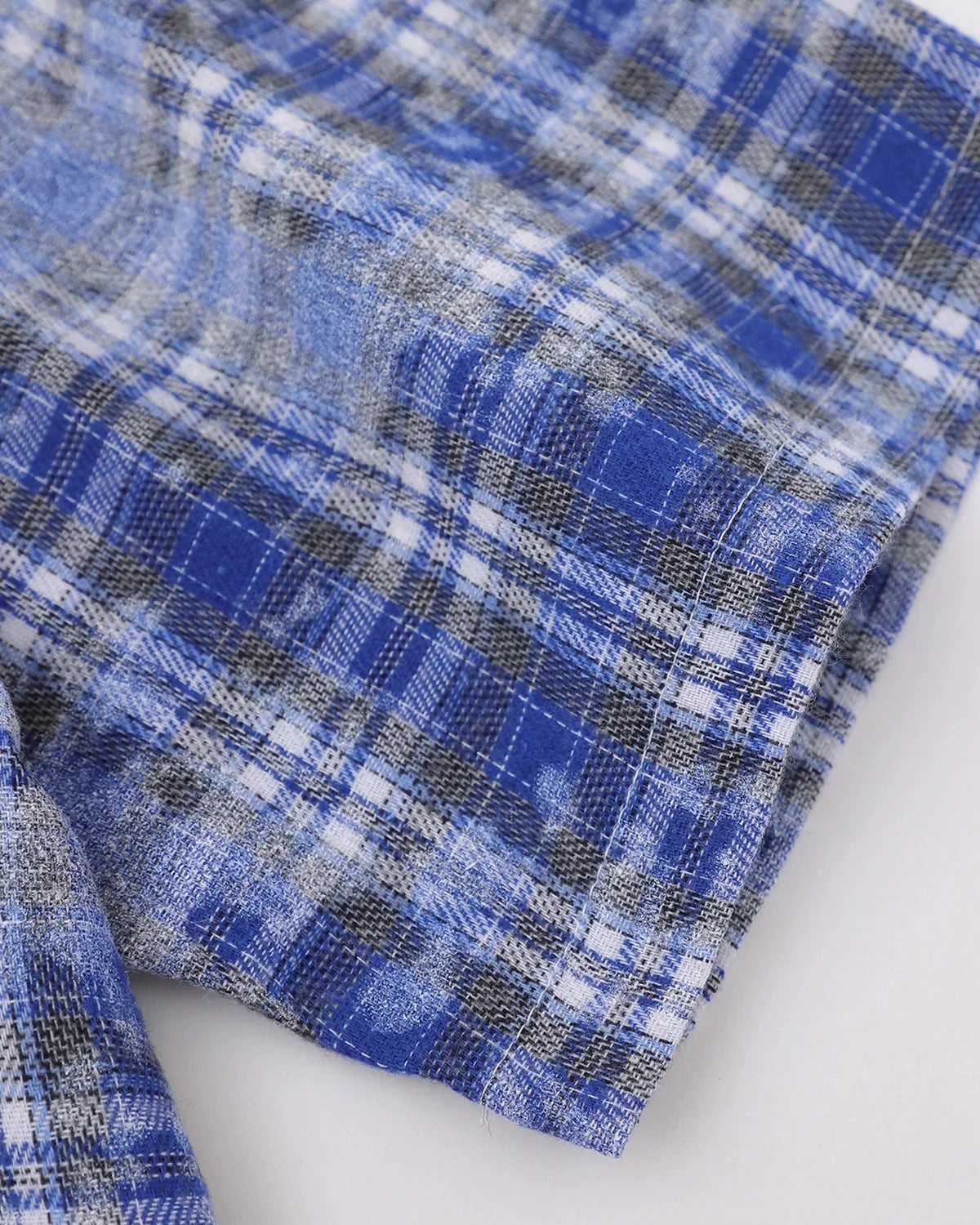Omygoods Devil Embroidered Plaid Shirt
