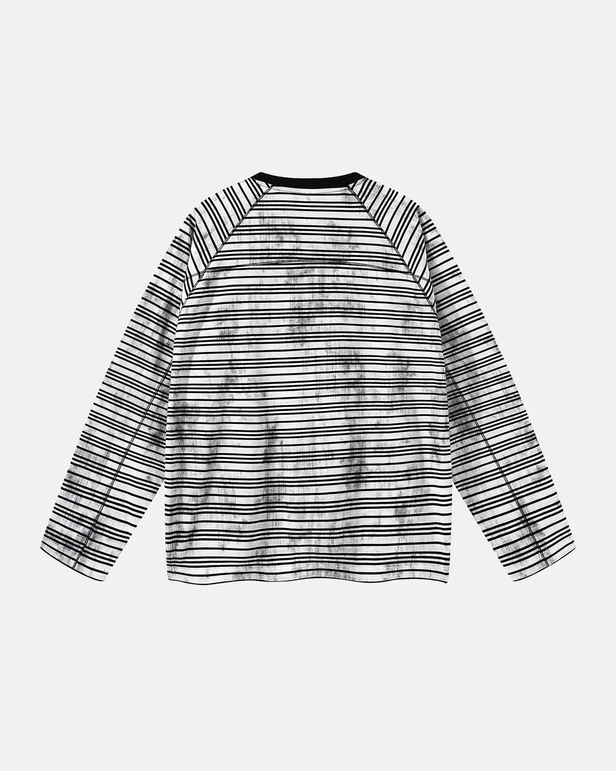 Omygoods Dirty Dye Stripe Raglan Long Sleeve Tee