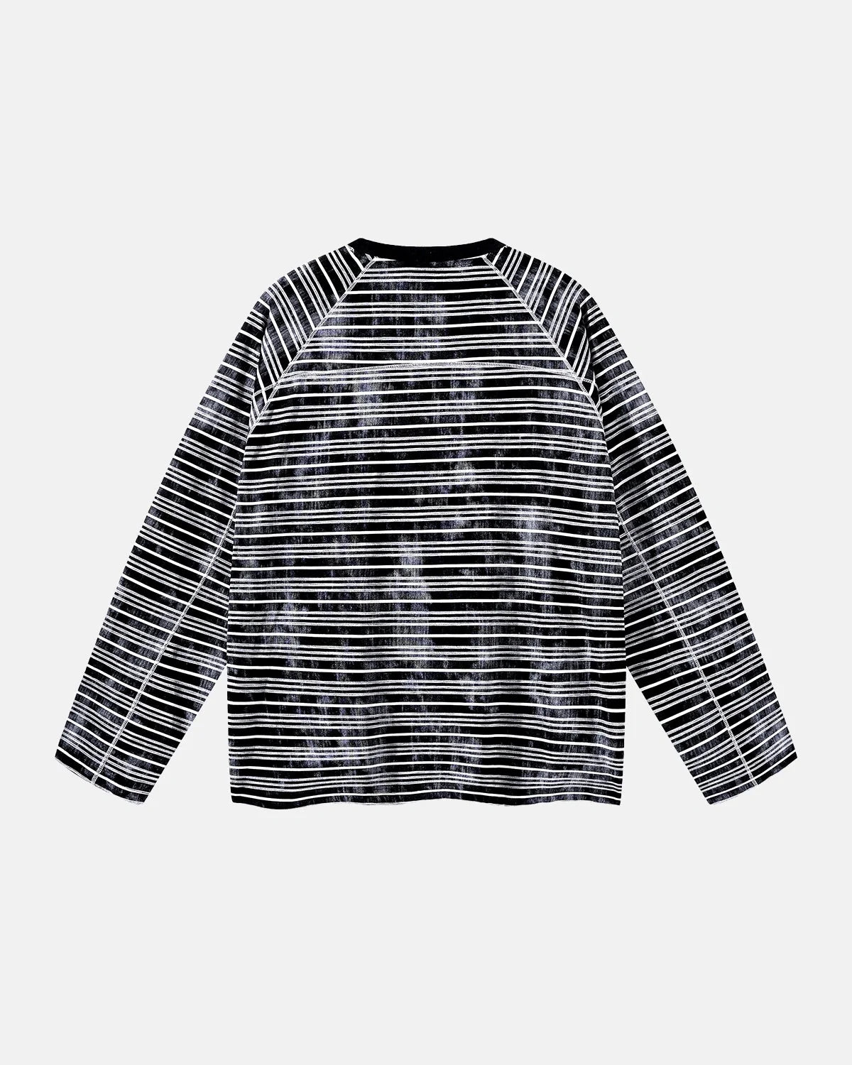 Omygoods Dirty Dye Stripe Raglan Long Sleeve Tee