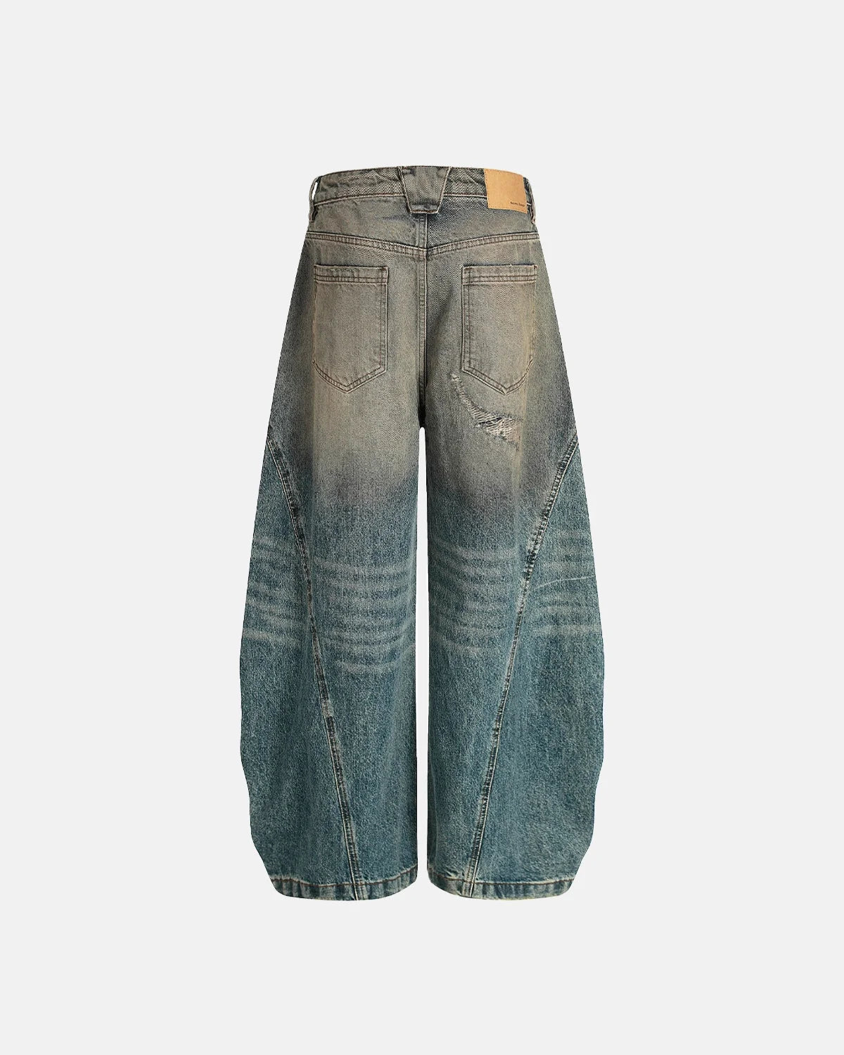 Omygoods Distressed Dirty Wash Barrel Jeans