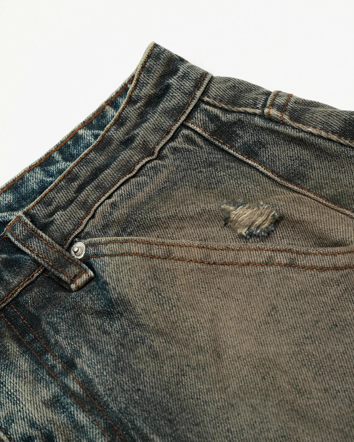 Omygoods Distressed Dirty Wash Barrel Jeans