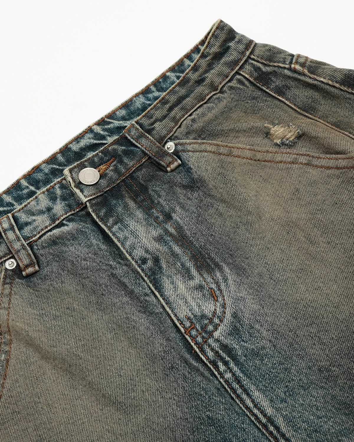 Omygoods Distressed Dirty Wash Barrel Jeans