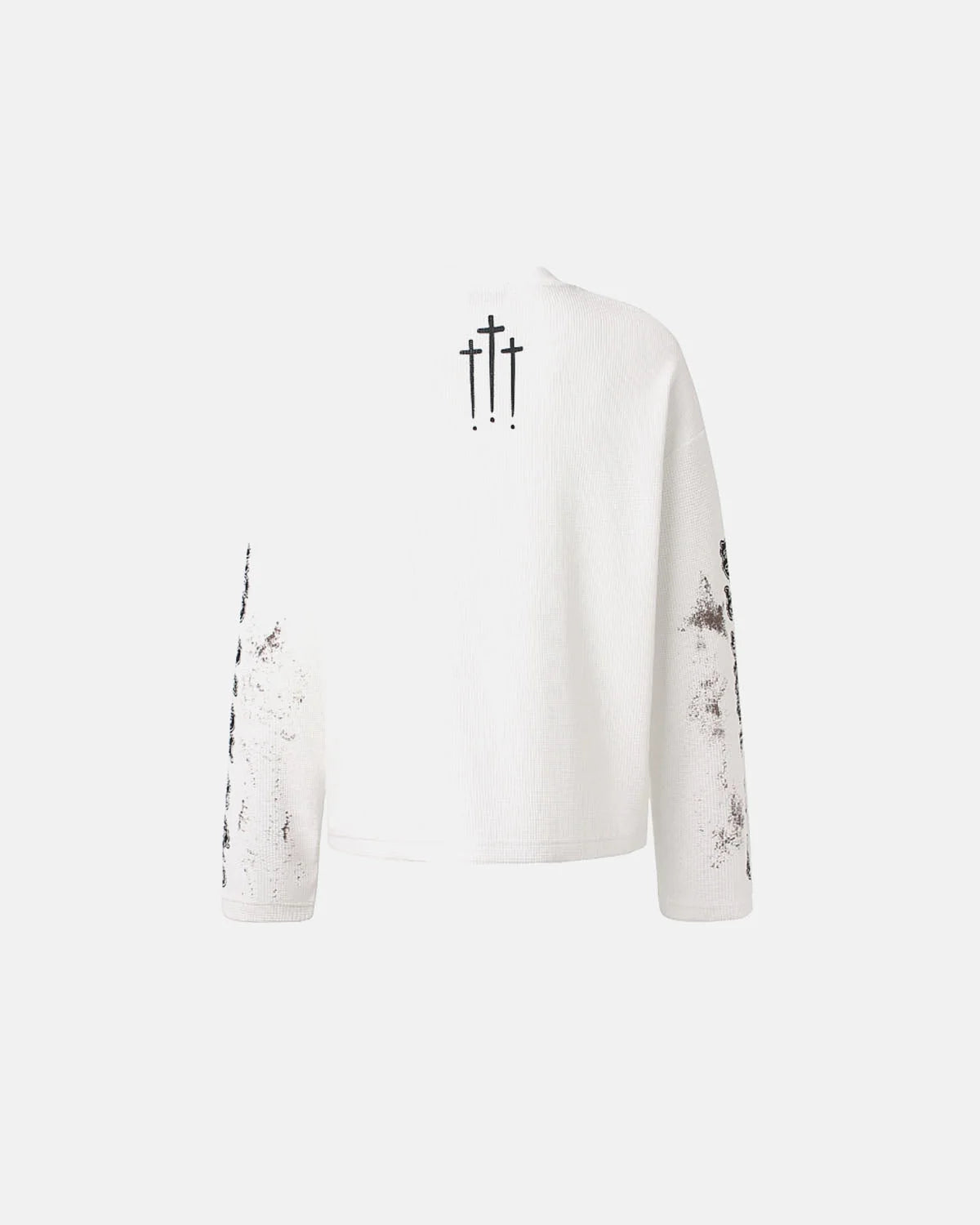 Omygoods Distressed Angel Graphic Waffle T-Shirt