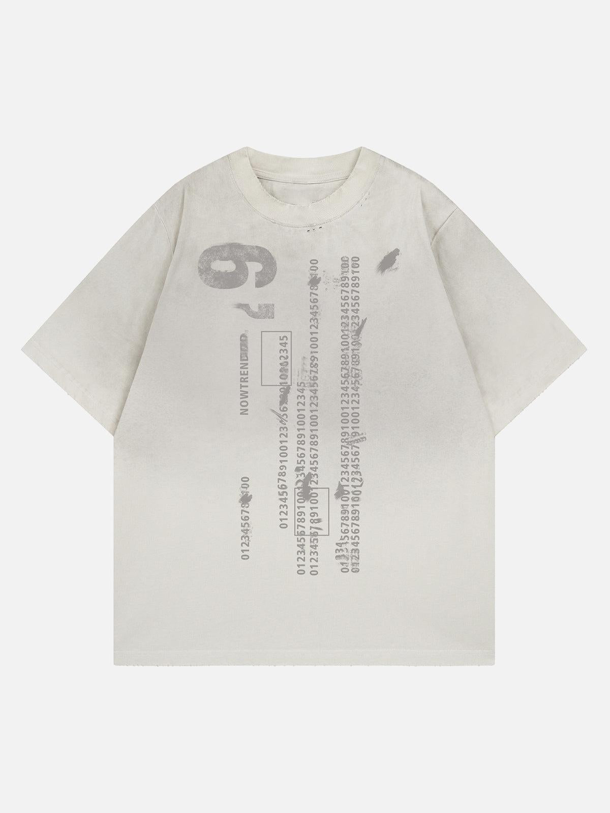 Omygoods Distressed Digital Print T-Shirt