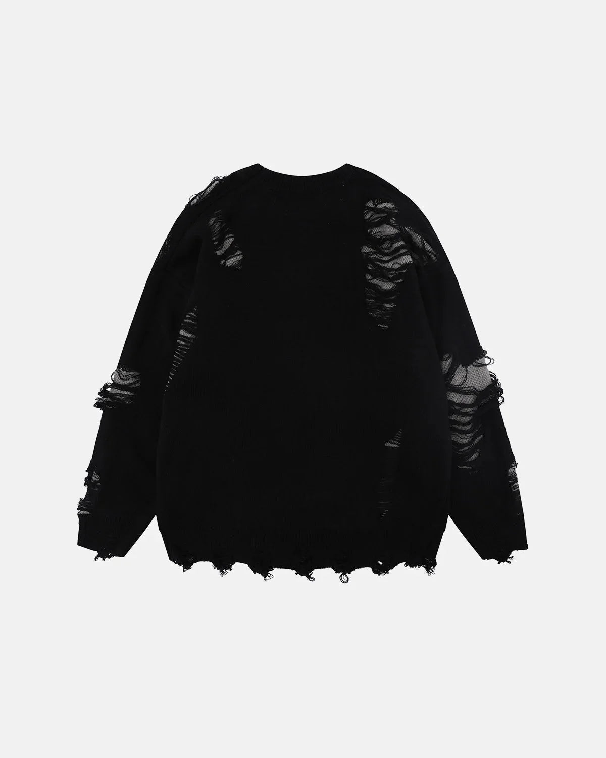 Omygoods Distressed Gothic Graphic Knit Sweater