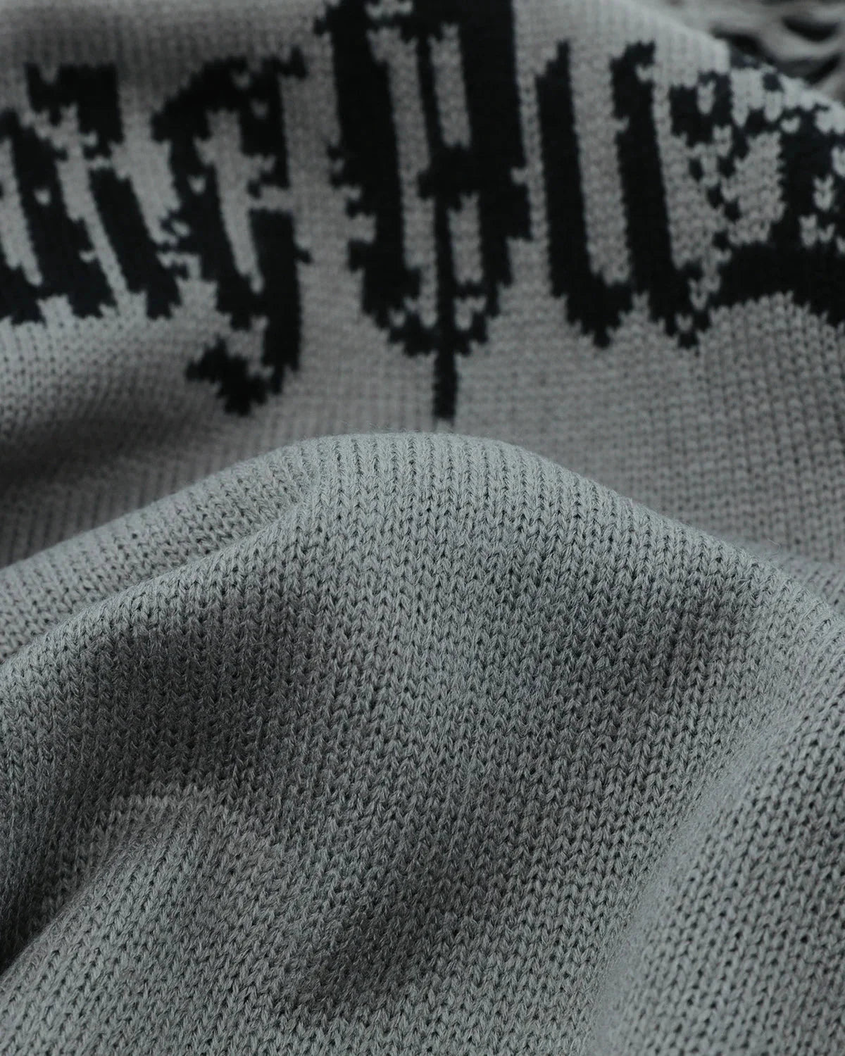 Omygoods Distressed Gothic Graphic Knit Sweater