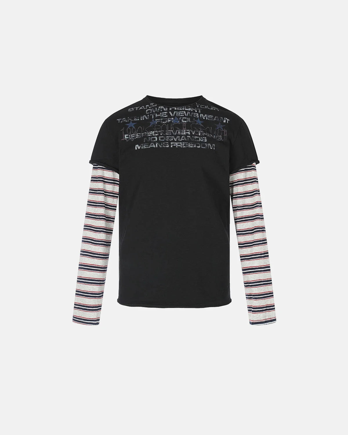 Omygoods Distressed Graphic Layered Baby T-Shirt