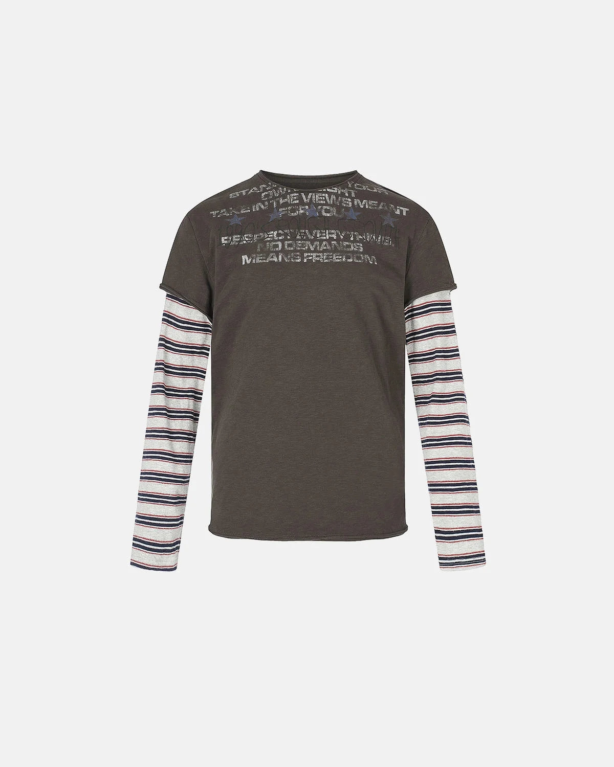 Omygoods Distressed Graphic Layered Baby T-Shirt
