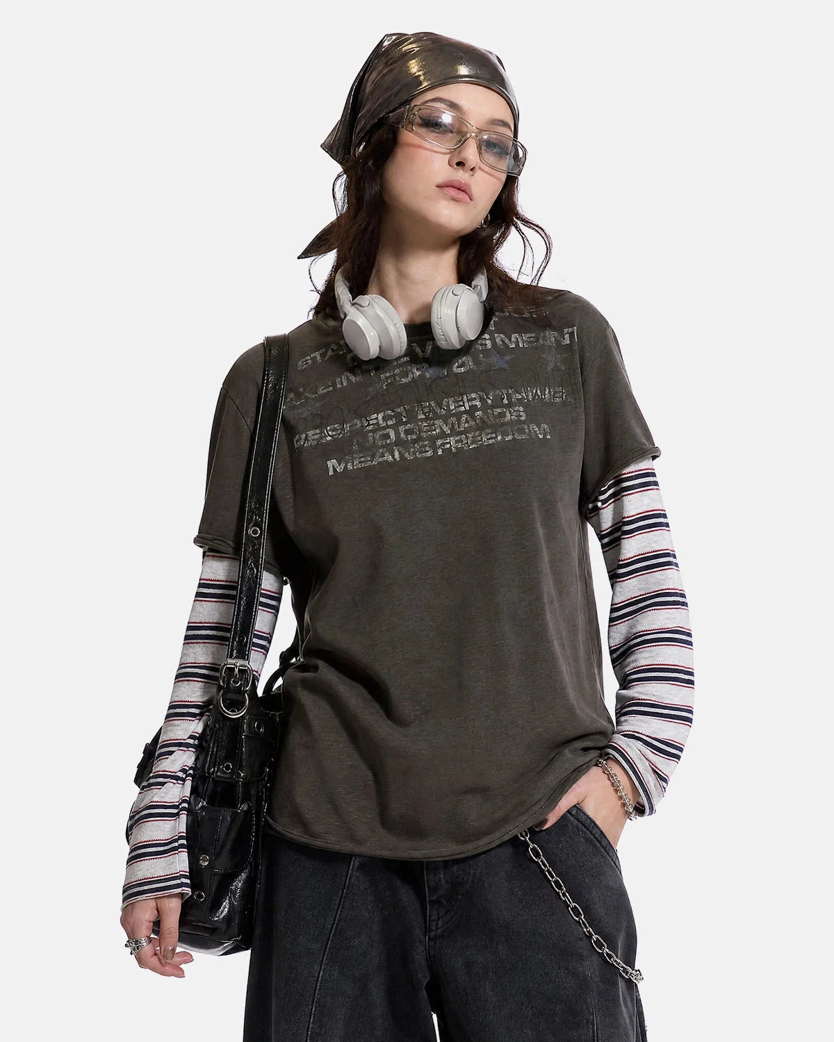 Omygoods Distressed Graphic Layered Baby T-Shirt