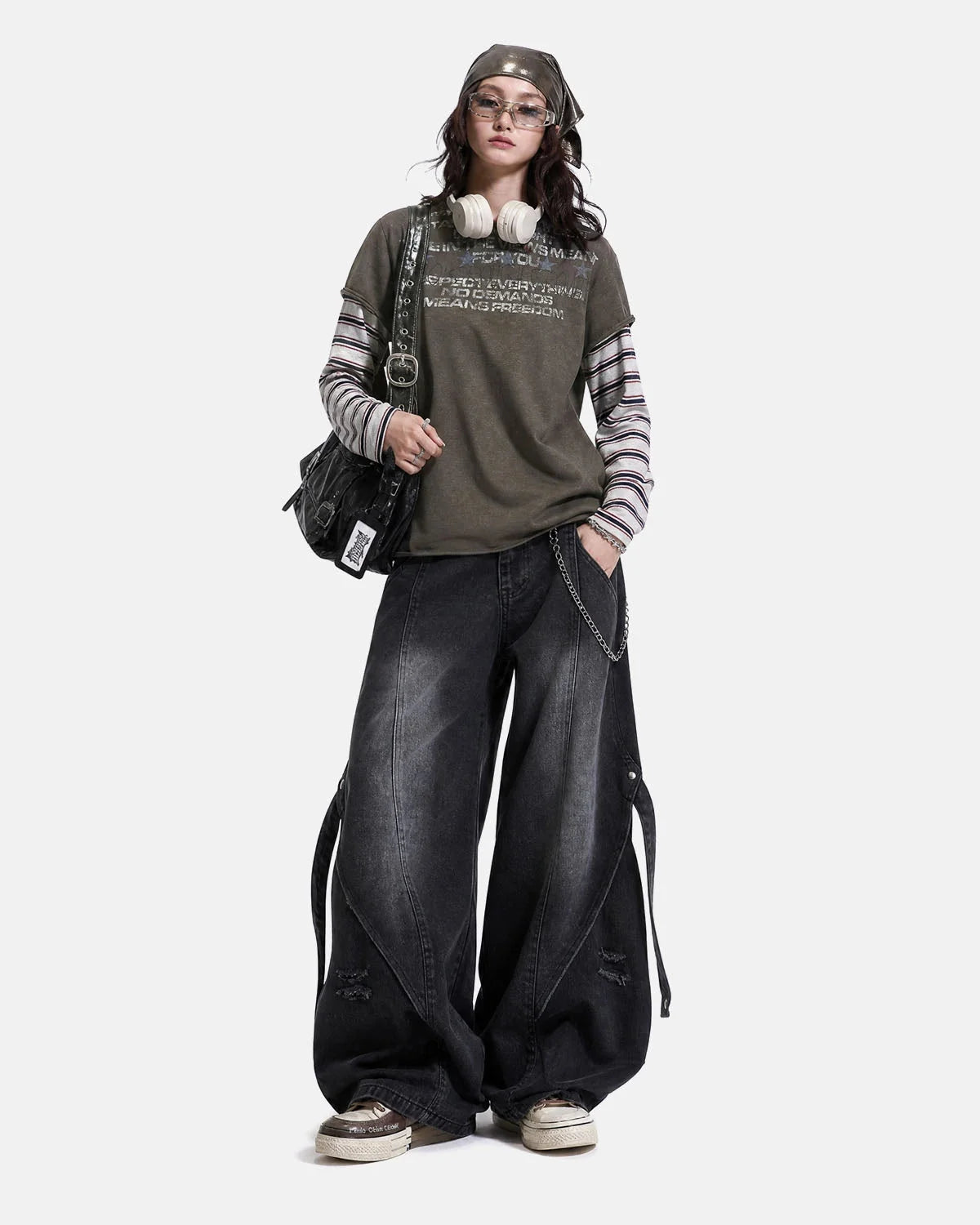 Omygoods Distressed Graphic Layered Baby T-Shirt