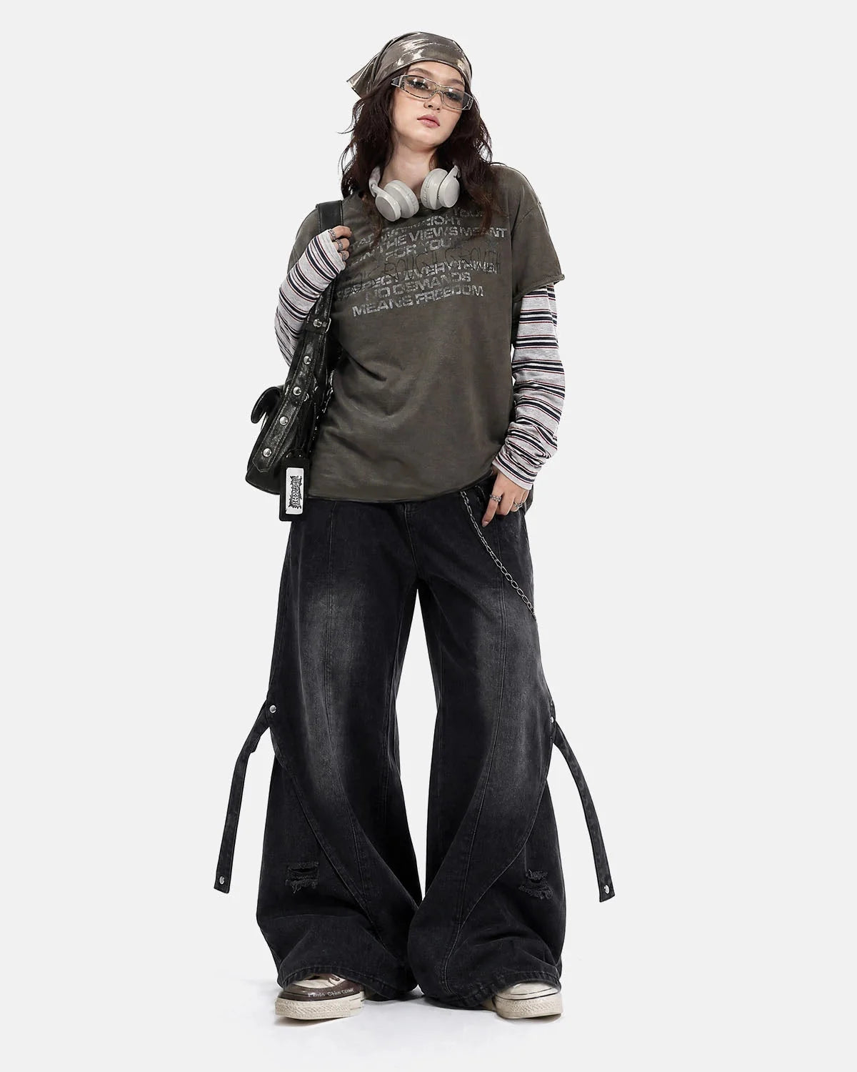 Omygoods Distressed Graphic Layered Baby T-Shirt