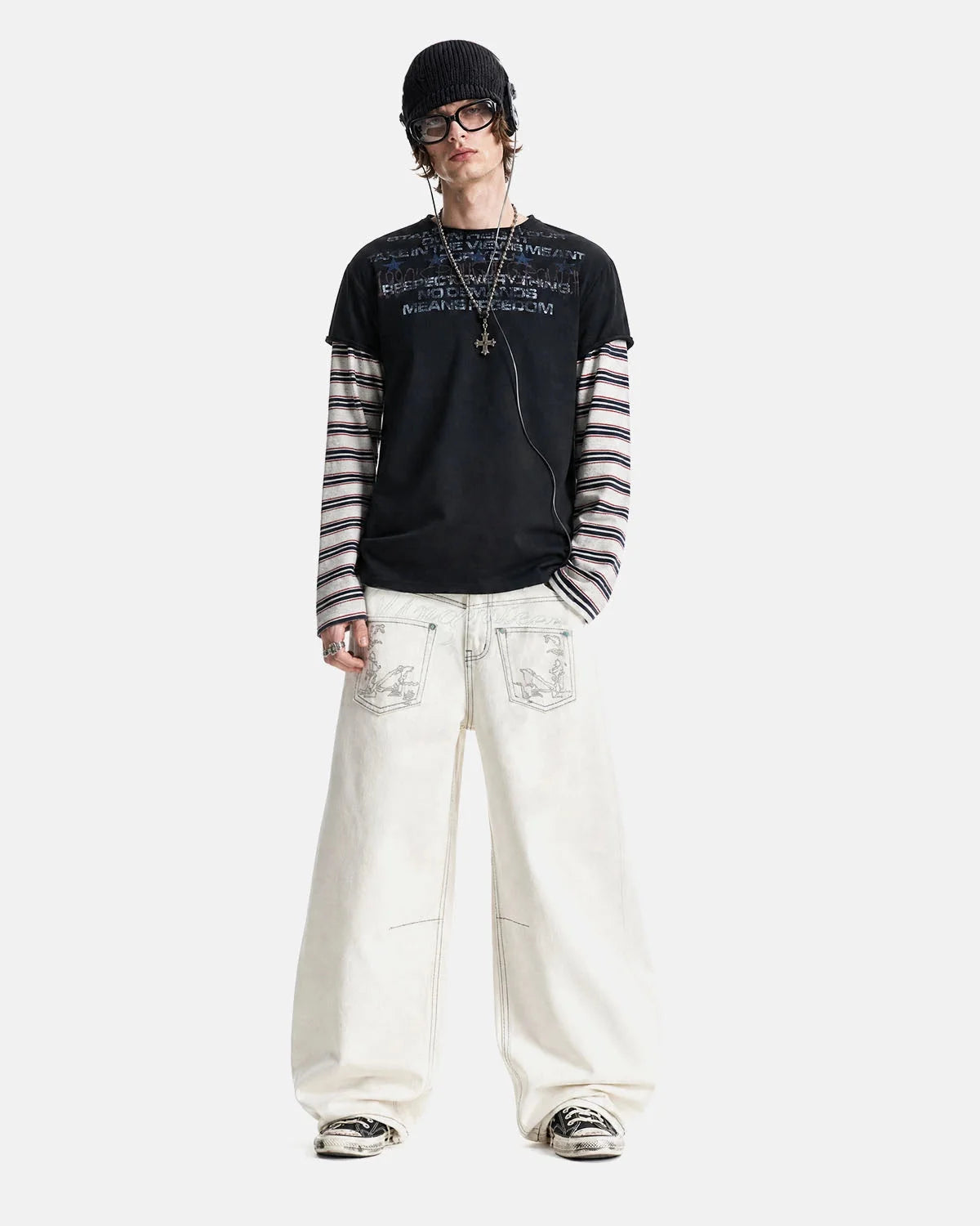 Omygoods Distressed Graphic Layered Baby T-Shirt