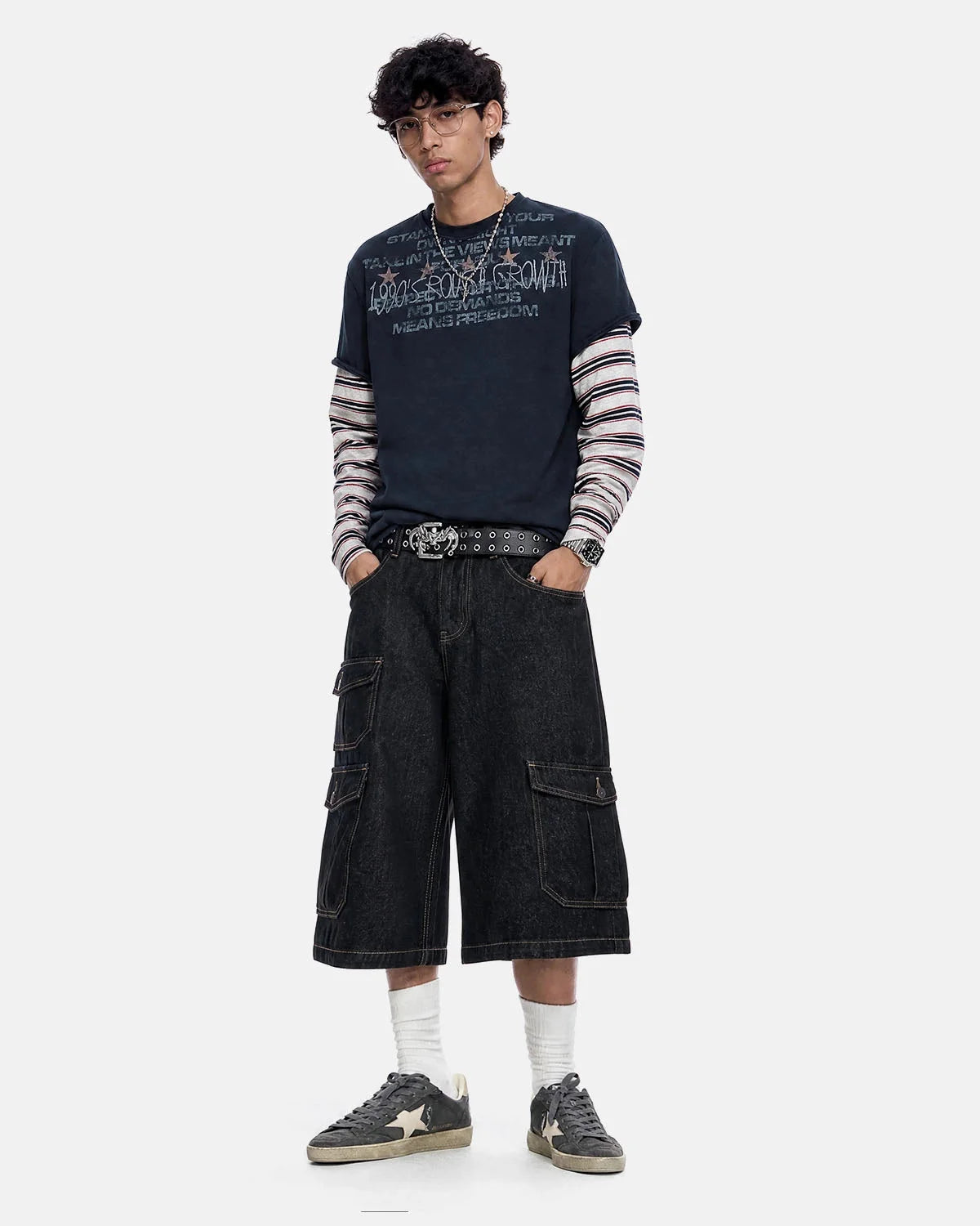 Omygoods Distressed Graphic Layered Baby T-Shirt