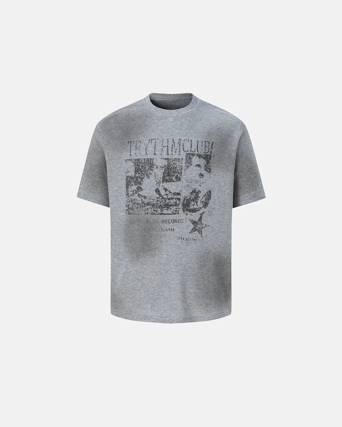 Omygoods Distressed Graphic Waffle Tee