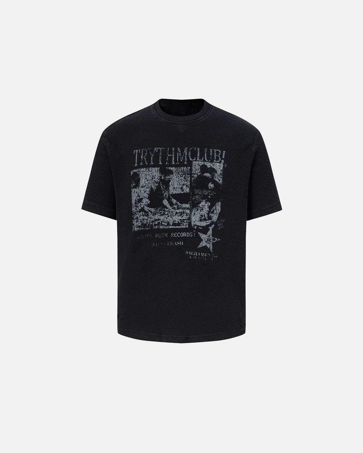 Omygoods Distressed Graphic Waffle Tee