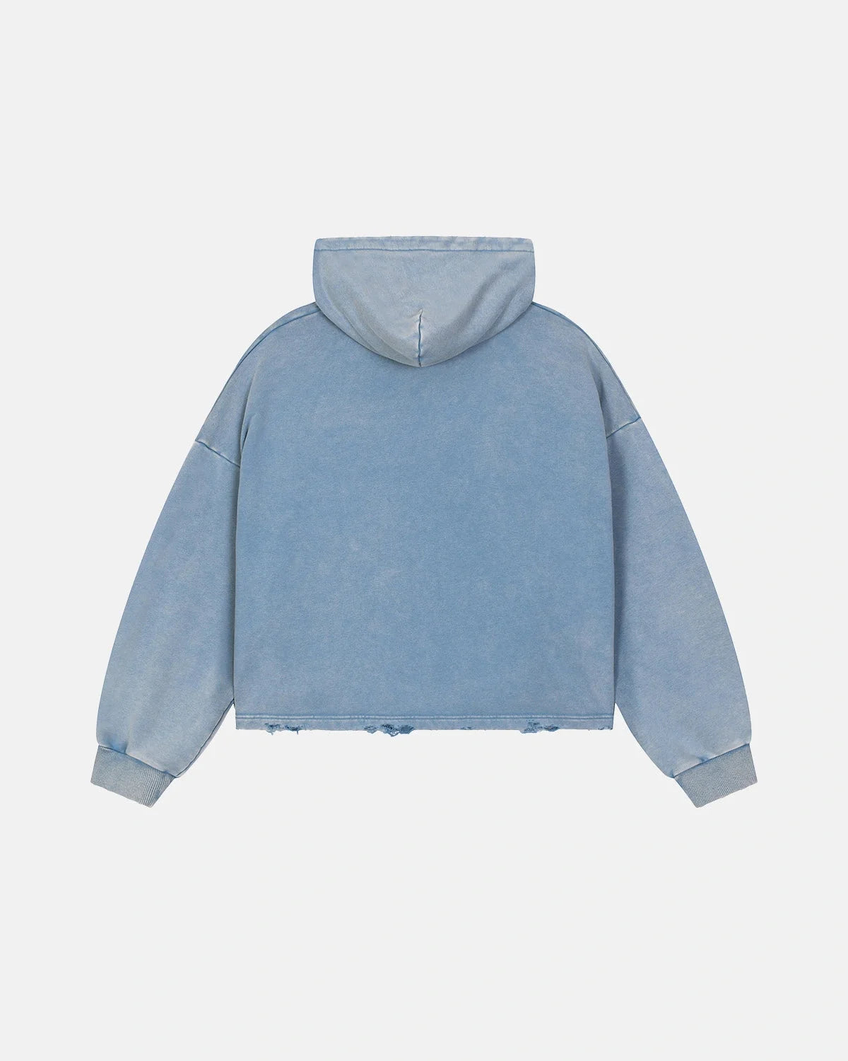 Omygoods Distressed Hem Boxy Hoodie