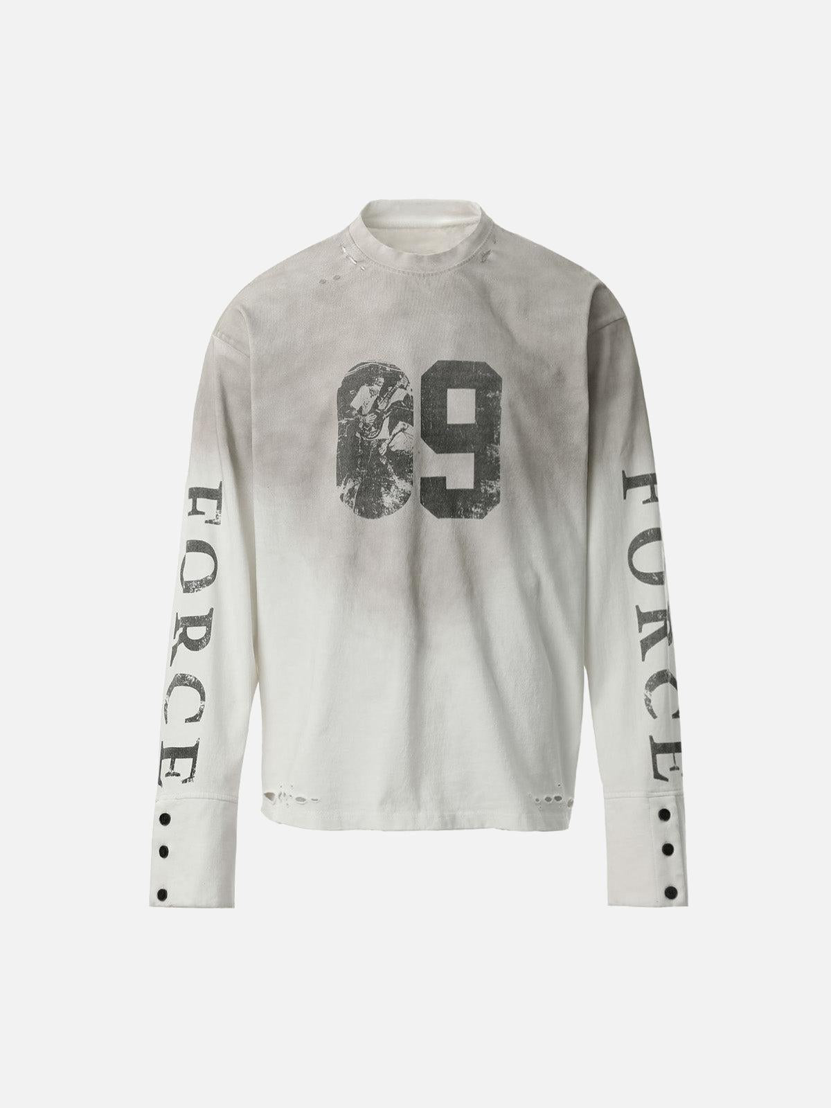 Omygoods Distressed NO. 09 Long Sleeve T-Shirt
