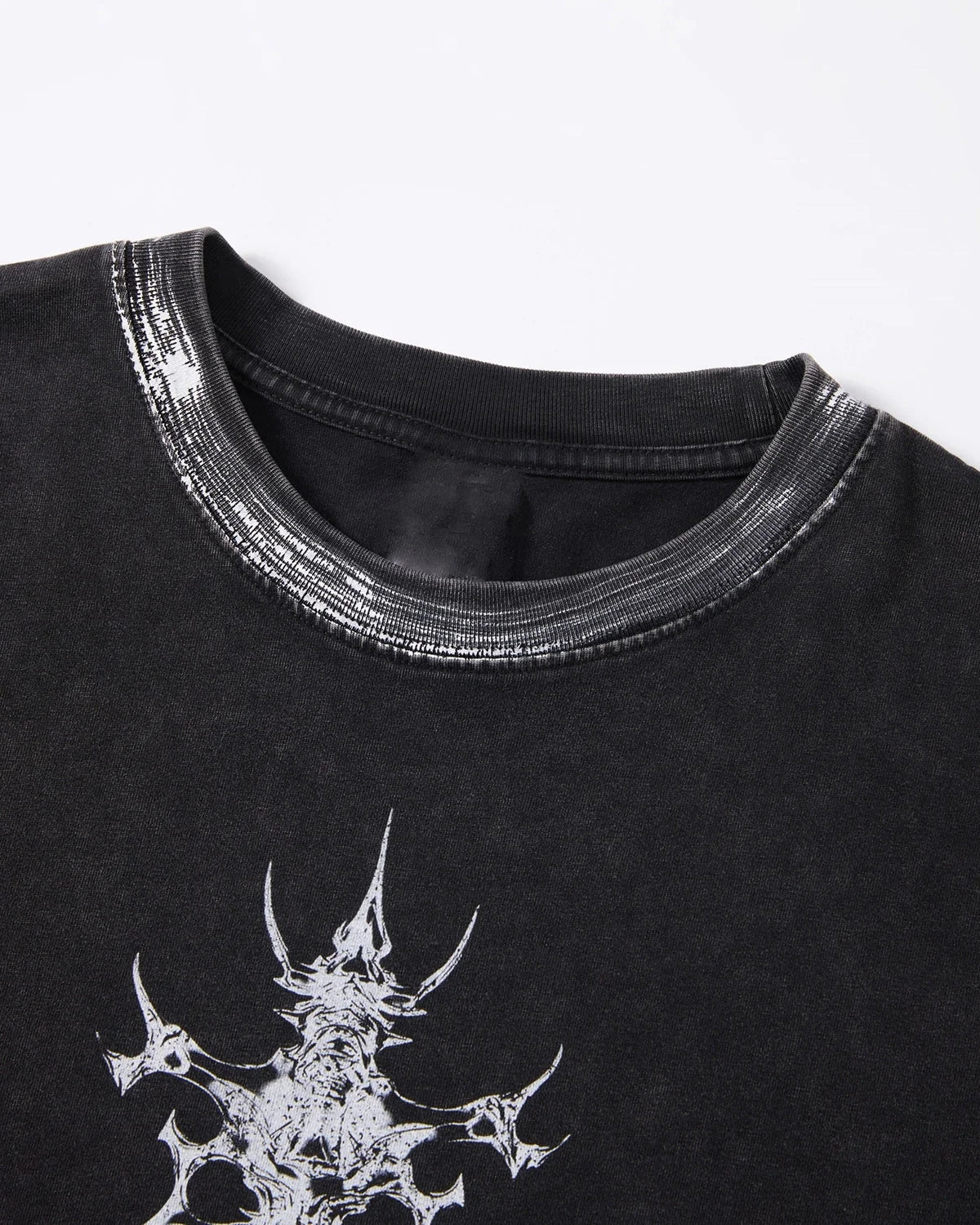 Omygoods Distressed Painted Graphic Boxy T-Shirt