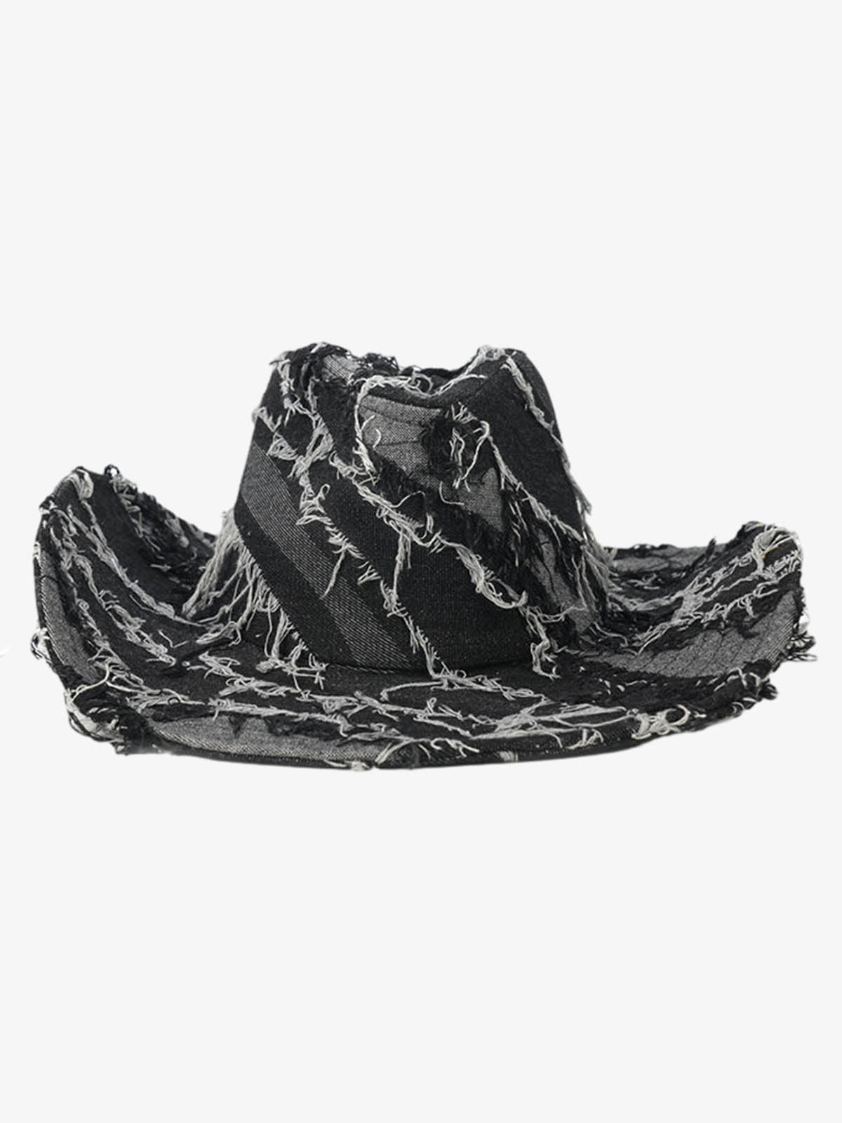 Omygoods Distressed Patchwork Cowboy Hat