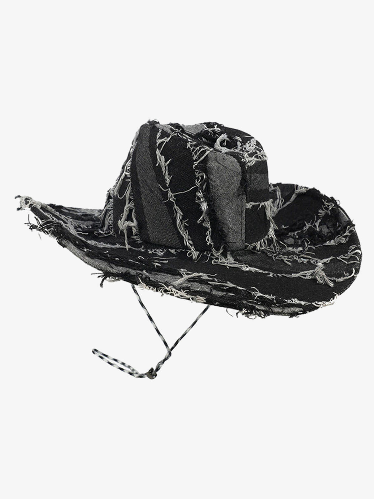 Omygoods Distressed Patchwork Cowboy Hat