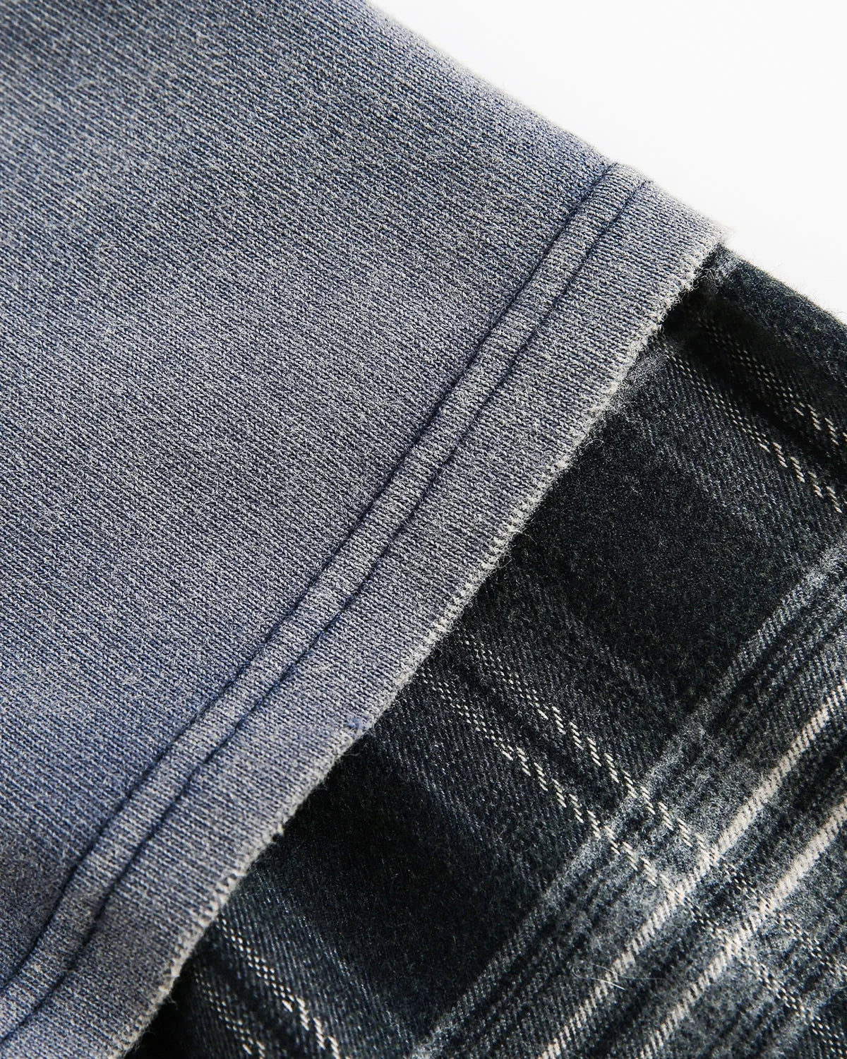 Omygoods Distressed Plaid Layered Long Sleeve Tee