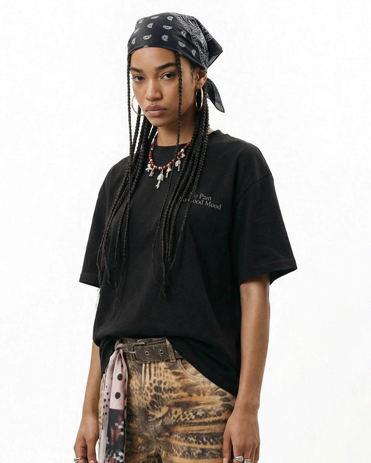 Omygoods Distressed Reflective Washed T-Shirt