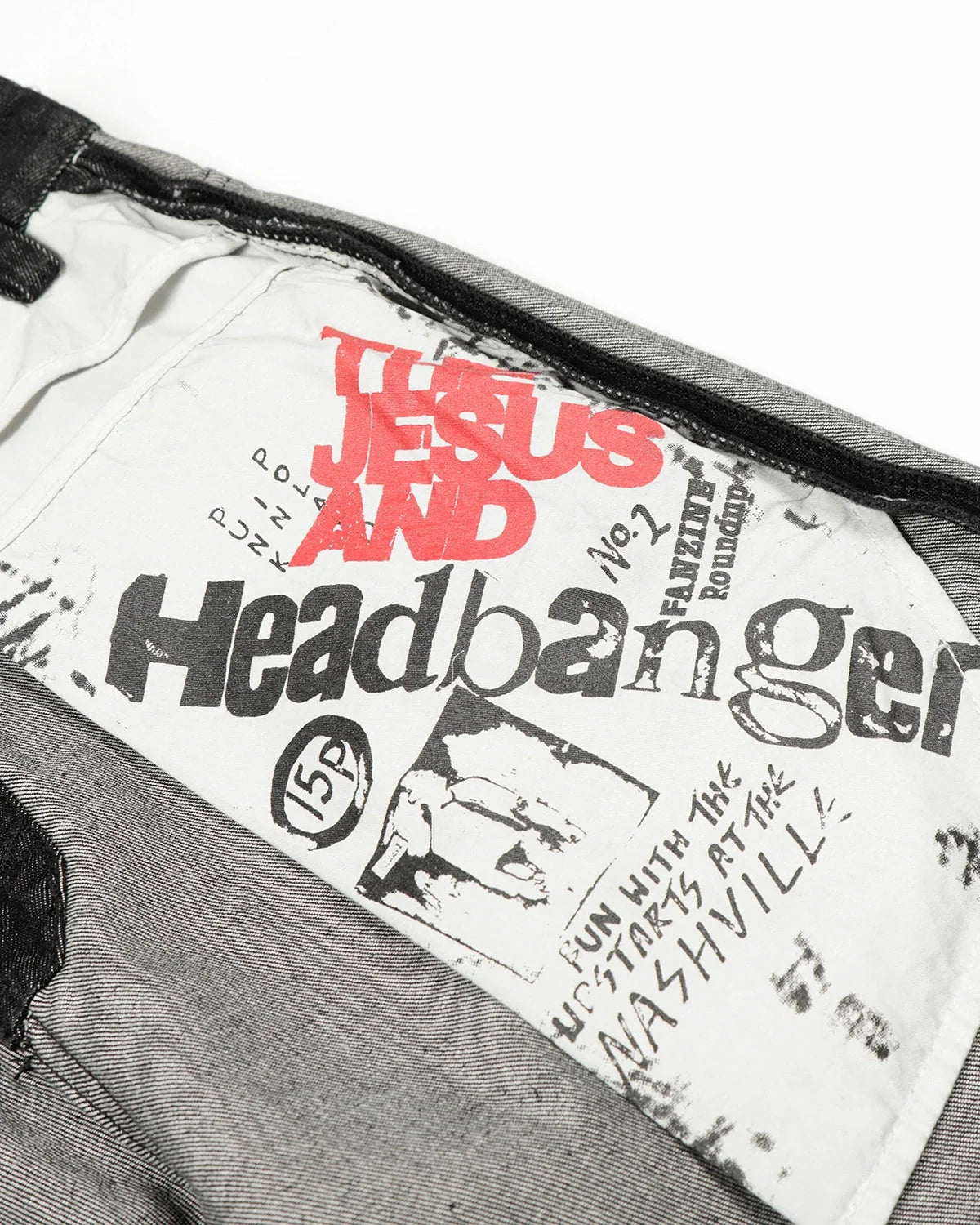 Omygoods Distressed Reverse Design Baggy Jeans