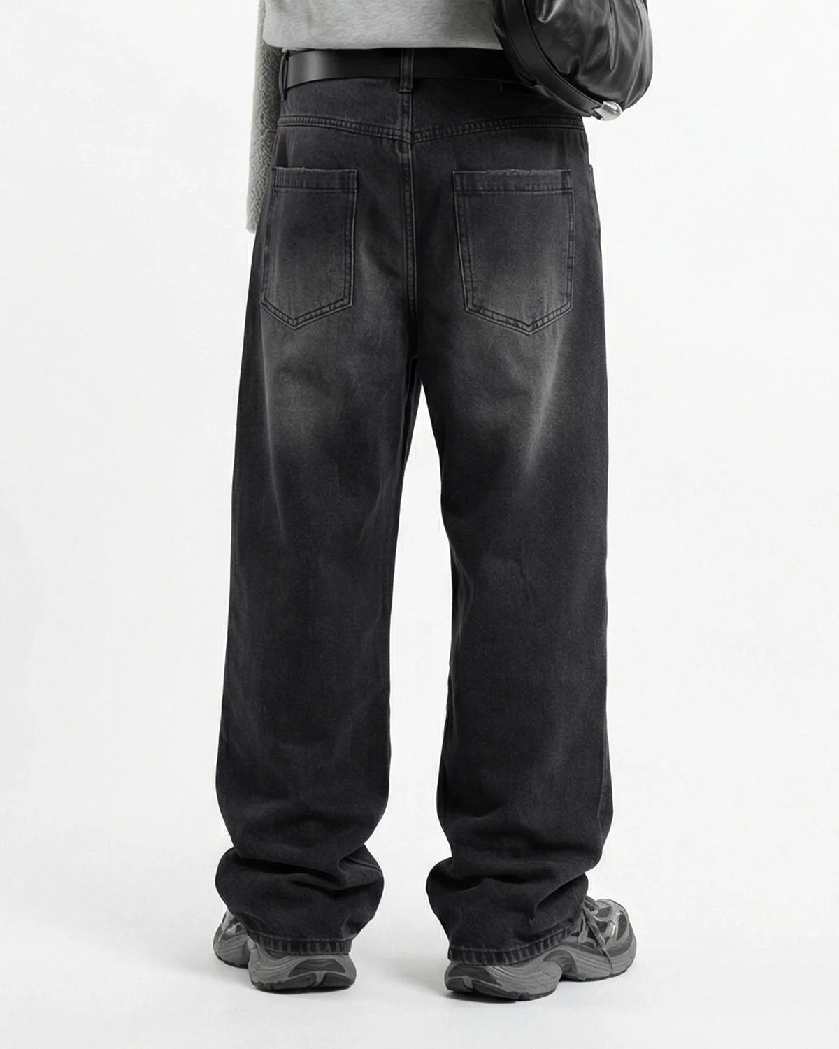 Omygoods Distressed Rhinestone Ripped Baggy Jeans