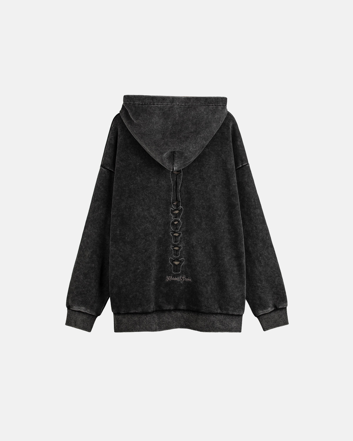 Omygoods Distressed Ribcage Wash Hoodie