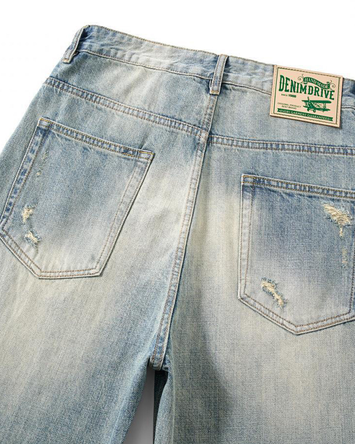 Omygoods Distressed Ripped Straight-Leg Jeans