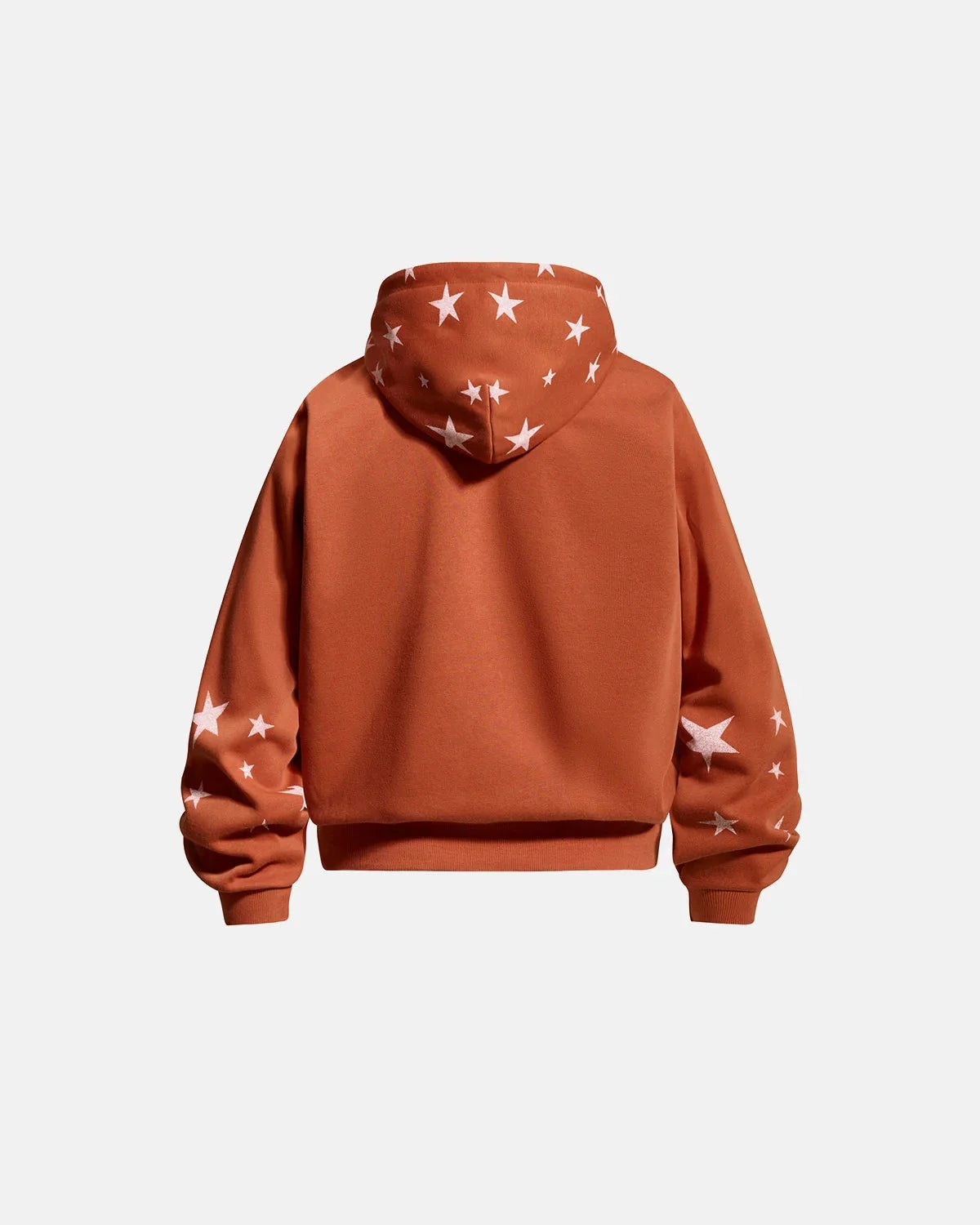 Omygoods Distressed Star Boxy Zip Up Hoodie
