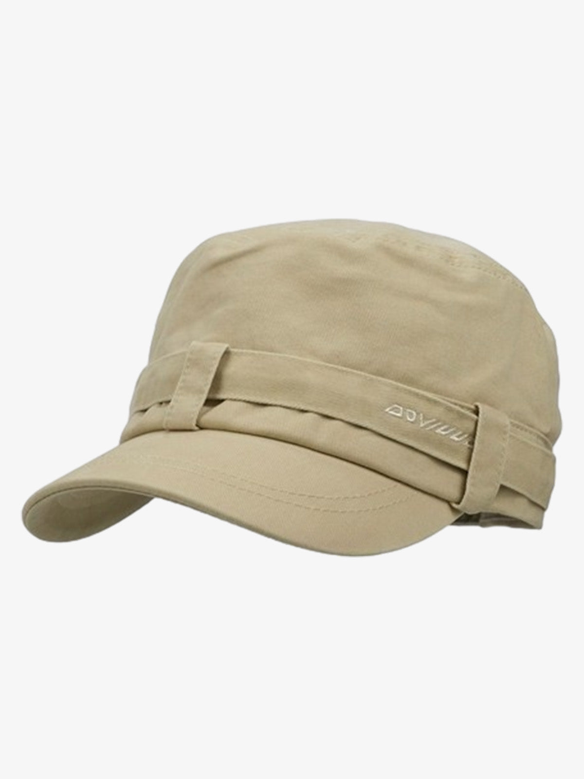 Omygoods Distressed Stud Detail Cotton Flat Top Cap