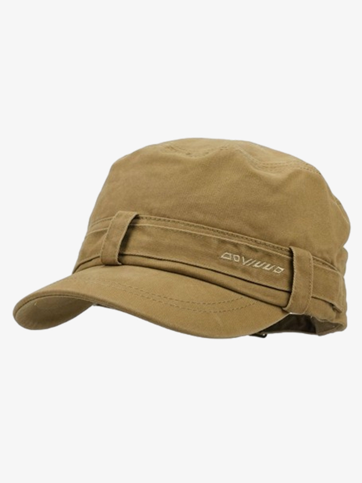 Omygoods Distressed Stud Detail Cotton Flat Top Cap