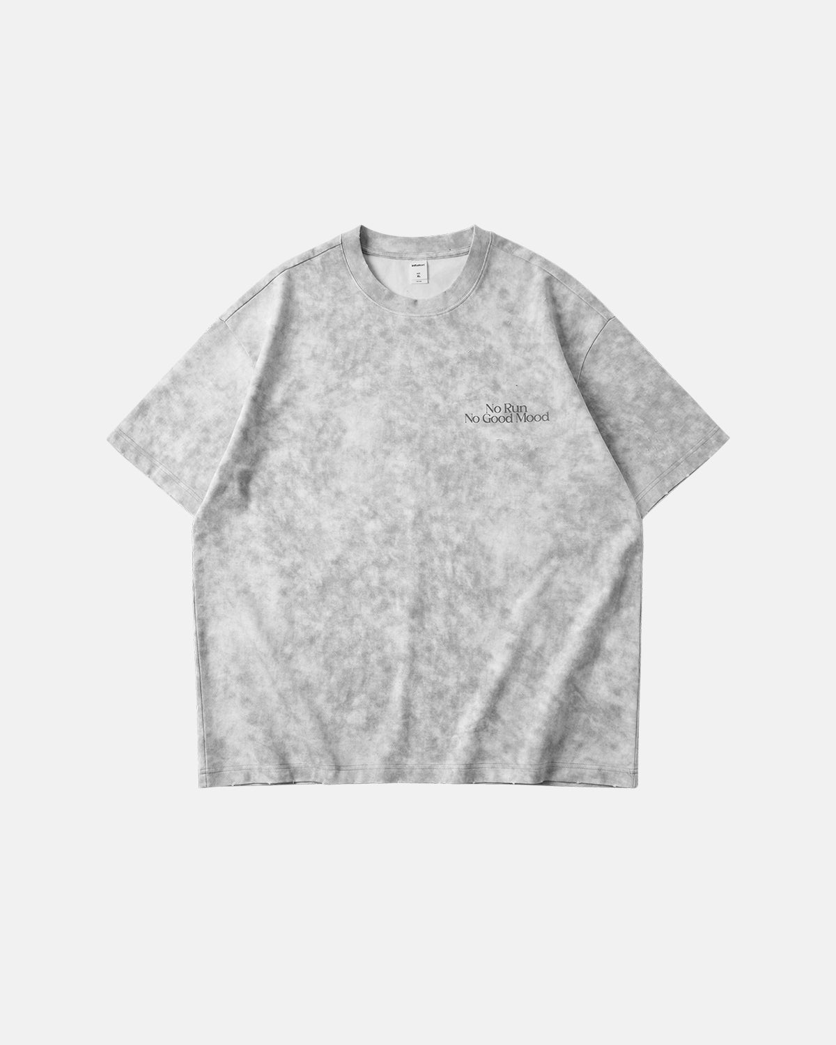 Omygoods Distressed Tie-Dye Reflective Print T-Shirt