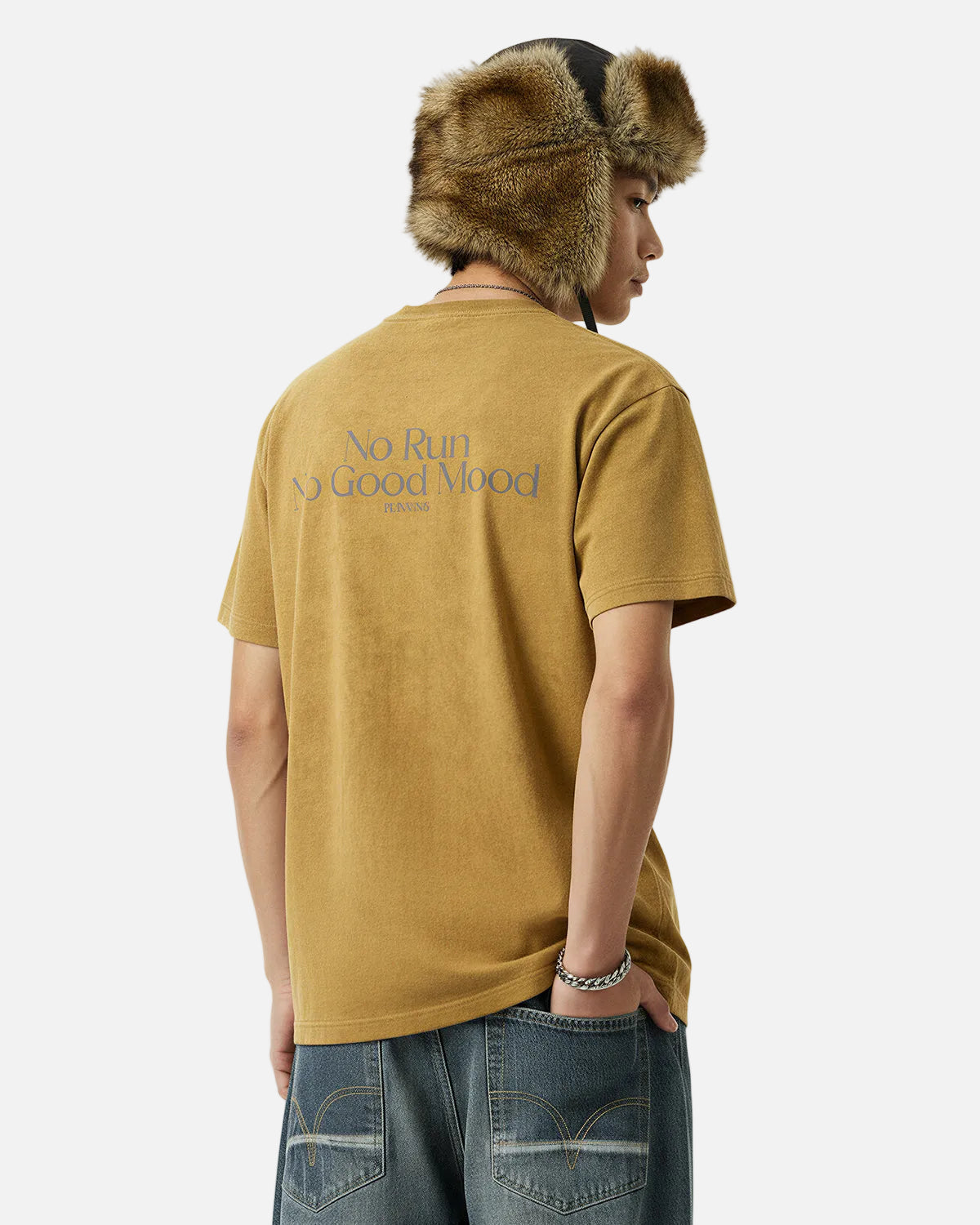 Omygoods Distressed Tie-Dye Reflective Print T-Shirt
