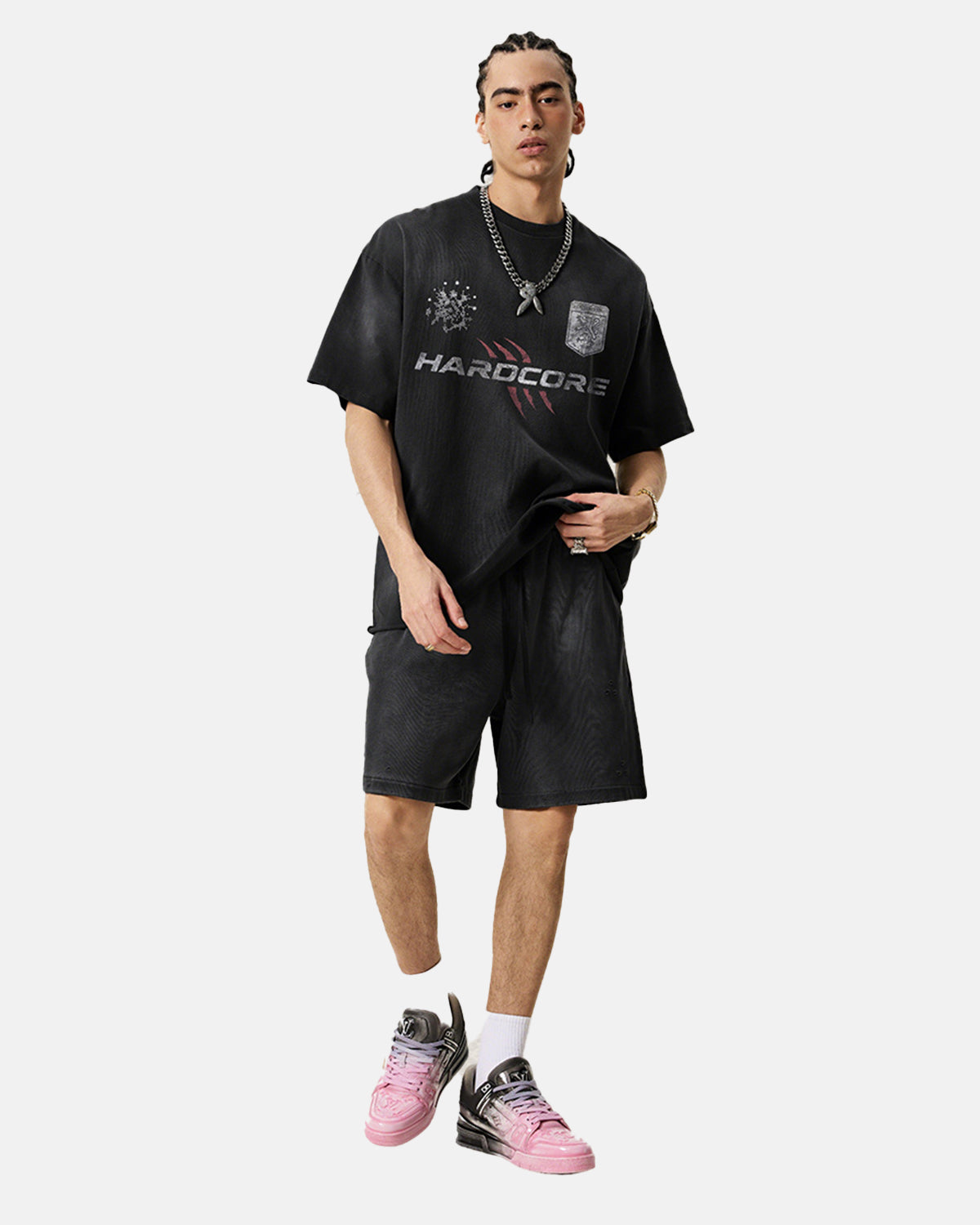 Omygoods Distressed Washed Graphic T-Shirt