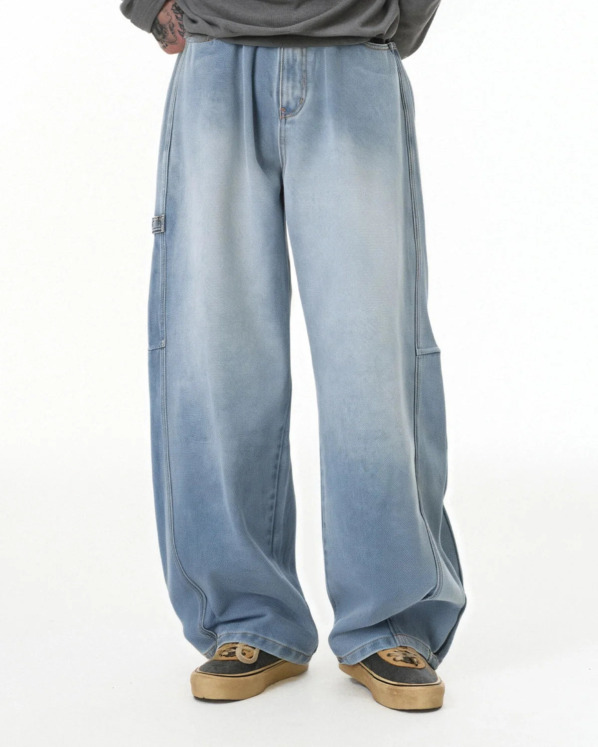 Omygoods Distressed Baggy Cargo Jeans