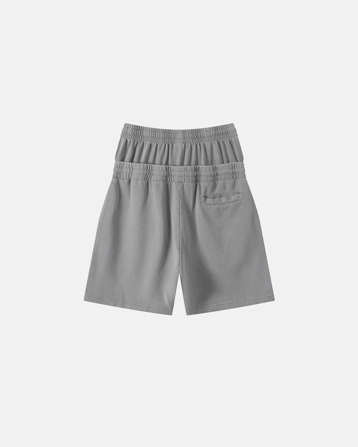 Omygoods Double Waist Acid Wash Sweat Shorts