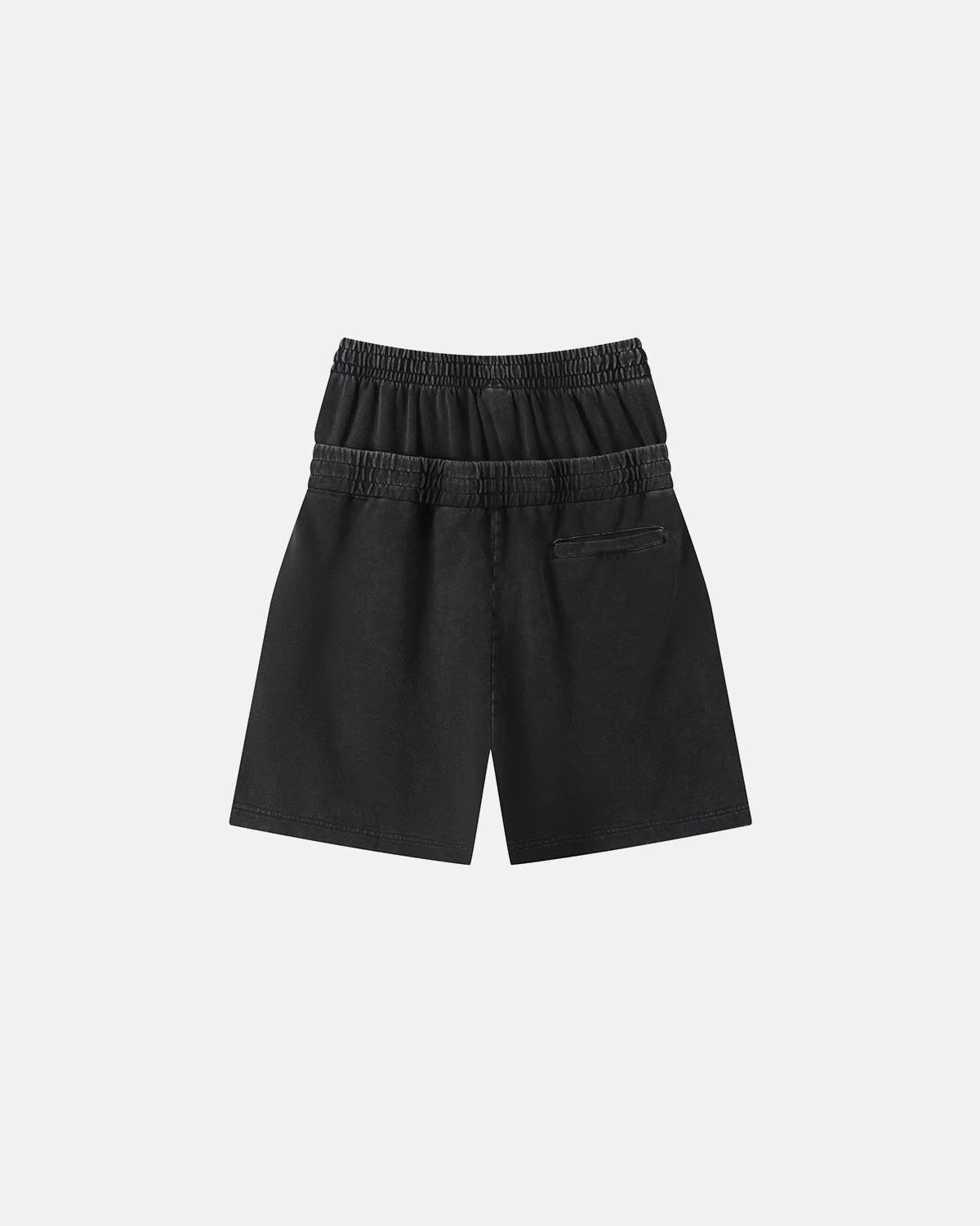 Omygoods Double Waist Acid Wash Sweat Shorts