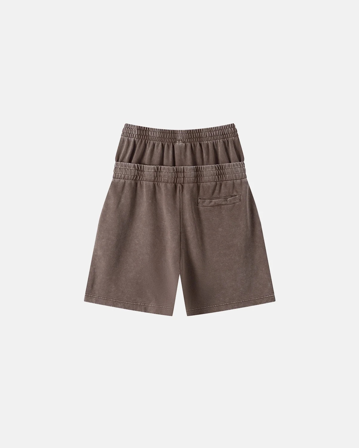 Omygoods Double Waist Acid Wash Sweat Shorts