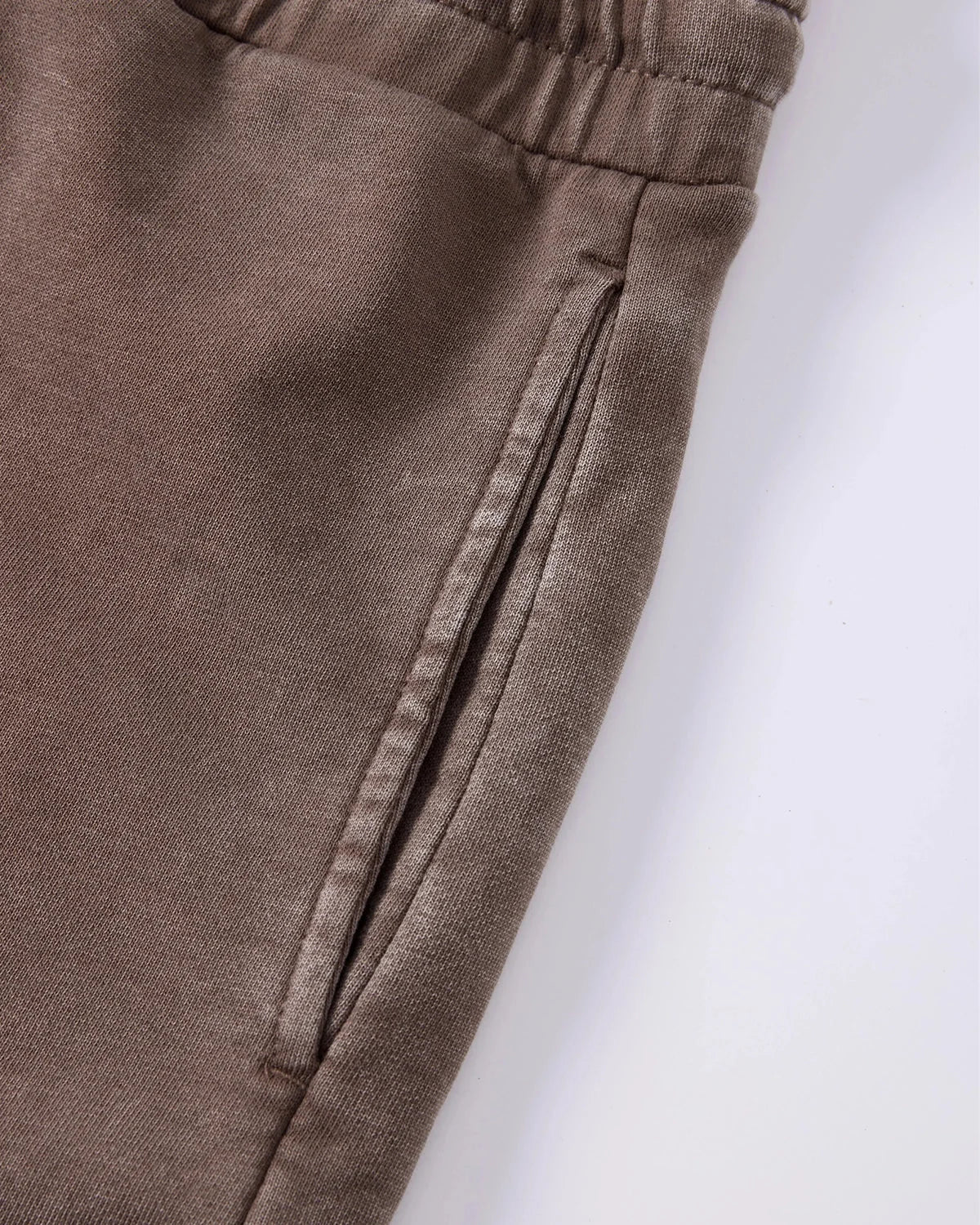 Omygoods Double Waist Acid Wash Sweat Shorts