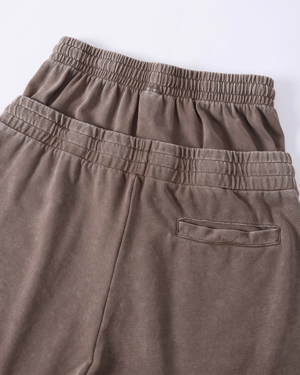 Omygoods Double Waist Acid Wash Sweat Shorts