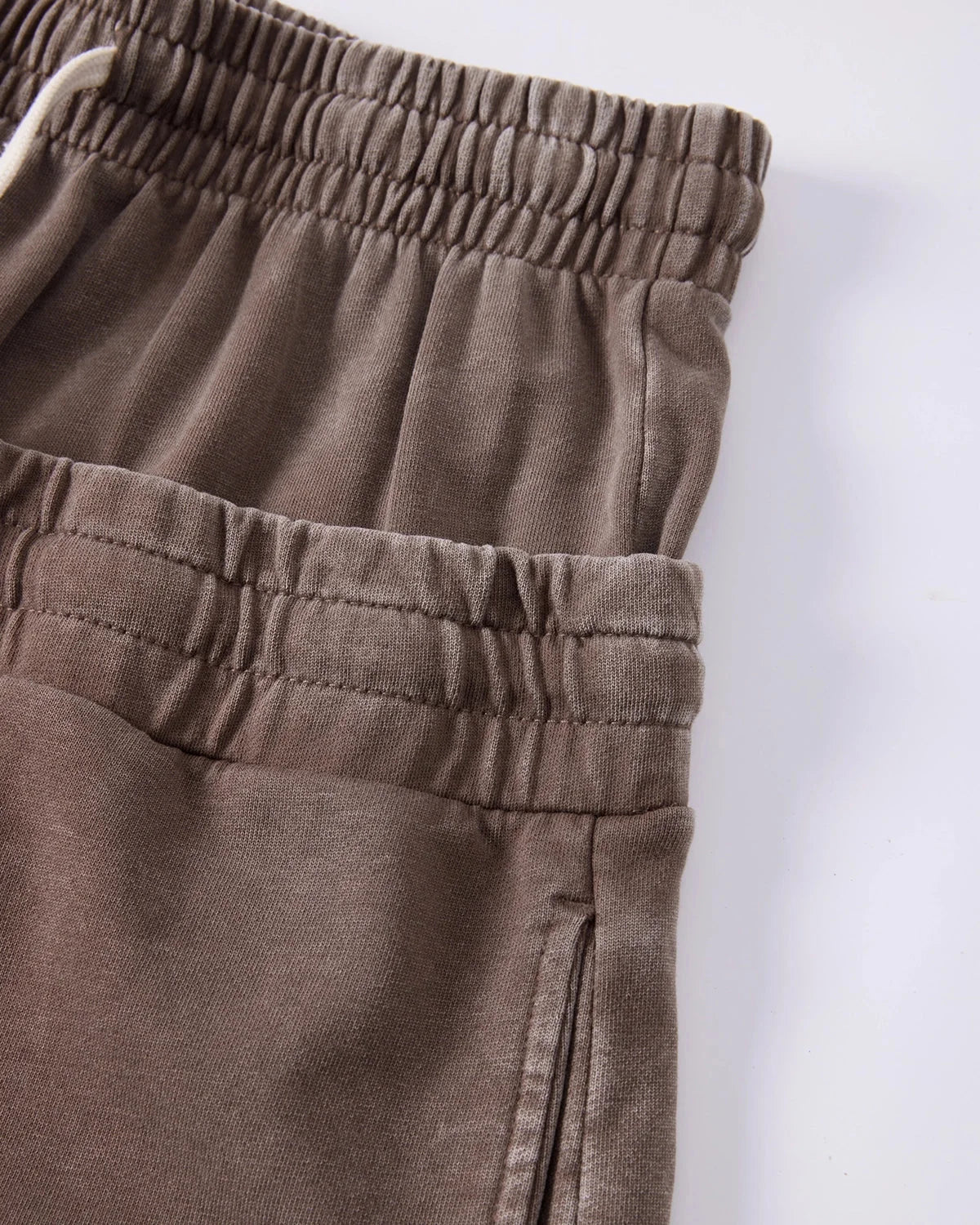 Omygoods Double Waist Acid Wash Sweat Shorts
